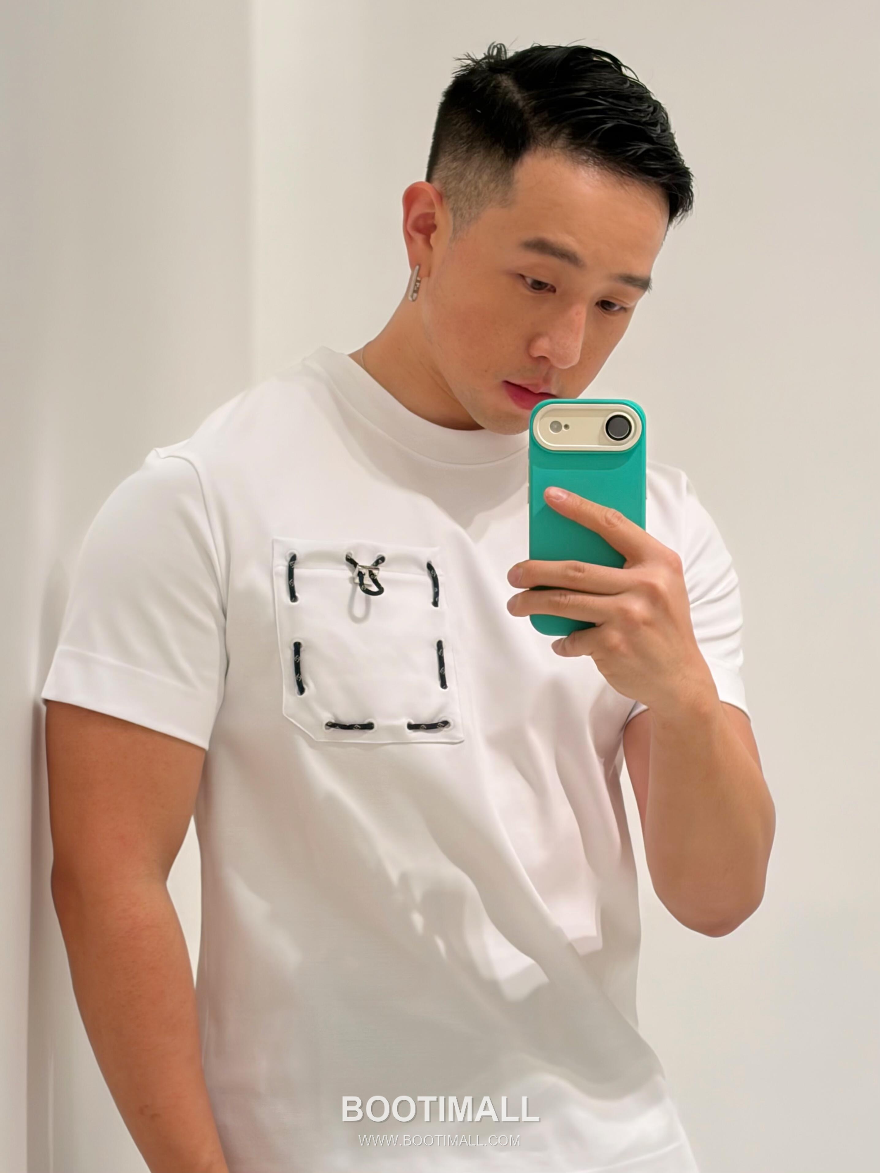 Fendi 2026 S/S Cotton Ribbon Pocket Embroidered Logo T-Shirt 펜디 2026SS 코튼 리본 포켓 자수 로고 티셔츠 9