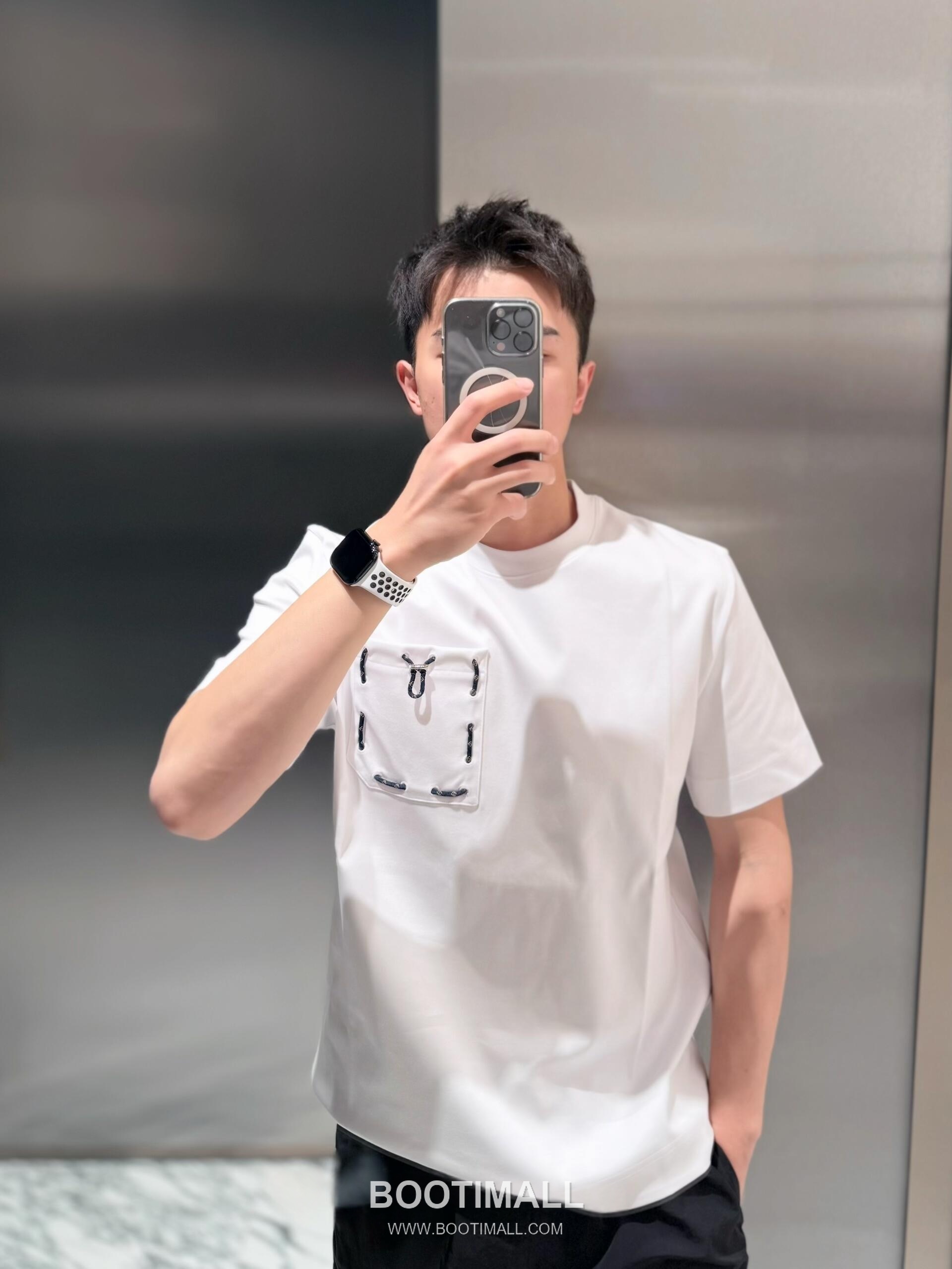 Fendi 2026 S/S Cotton Ribbon Pocket Embroidered Logo T-Shirt 펜디 2026SS 코튼 리본 포켓 자수 로고 티셔츠 10