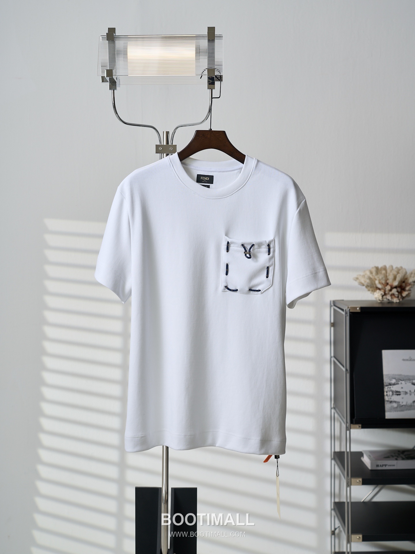 Fendi 2026 S/S Cotton Ribbon Pocket Embroidered Logo T-Shirt 펜디 2026SS 코튼 리본 포켓 자수 로고 티셔츠 12