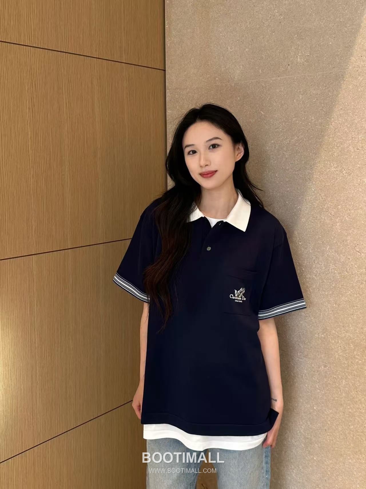 Dior 2026 S/S Cotton Embroidered Lily of the Valley Polo T-Shirt 디올 2026SS 코튼 자수 릴리오브더밸리 폴로 티셔츠 11