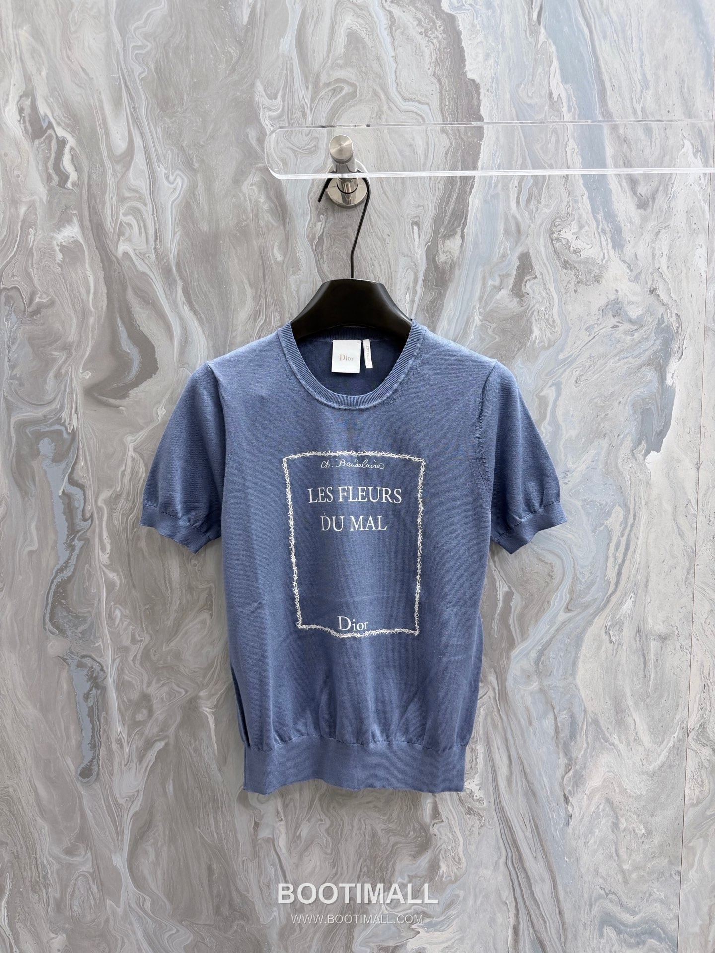 Dior 2026 S/S Silk Knit Literary Print Ribbed T-Shirt 디올 2026SS 실크 니트 문학 프린트 리브 티셔츠 1