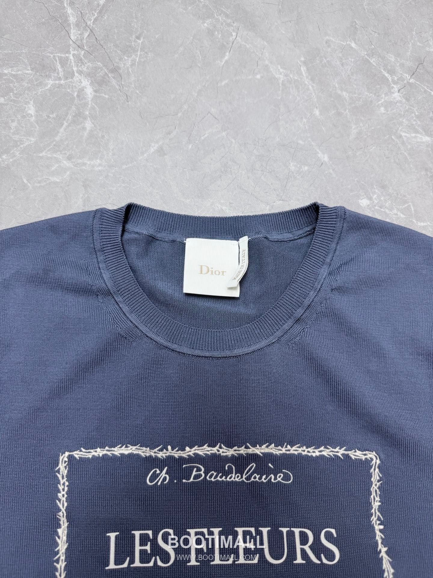 Dior 2026 S/S Silk Knit Literary Print Ribbed T-Shirt 디올 2026SS 실크 니트 문학 프린트 리브 티셔츠 3