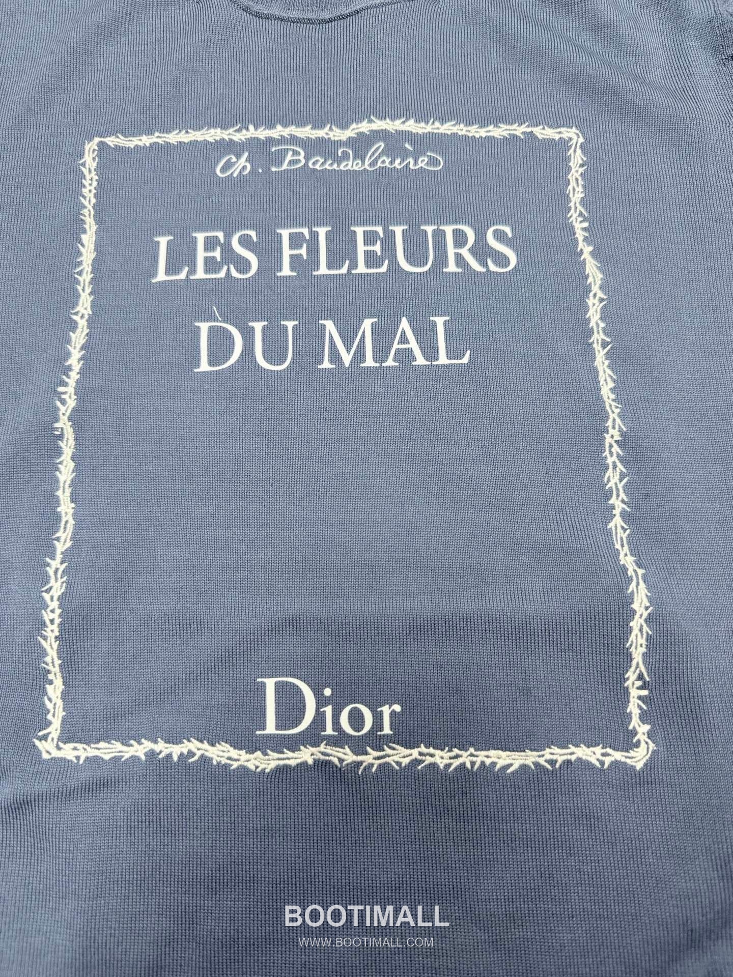 Dior 2026 S/S Silk Knit Literary Print Ribbed T-Shirt 디올 2026SS 실크 니트 문학 프린트 리브 티셔츠 6