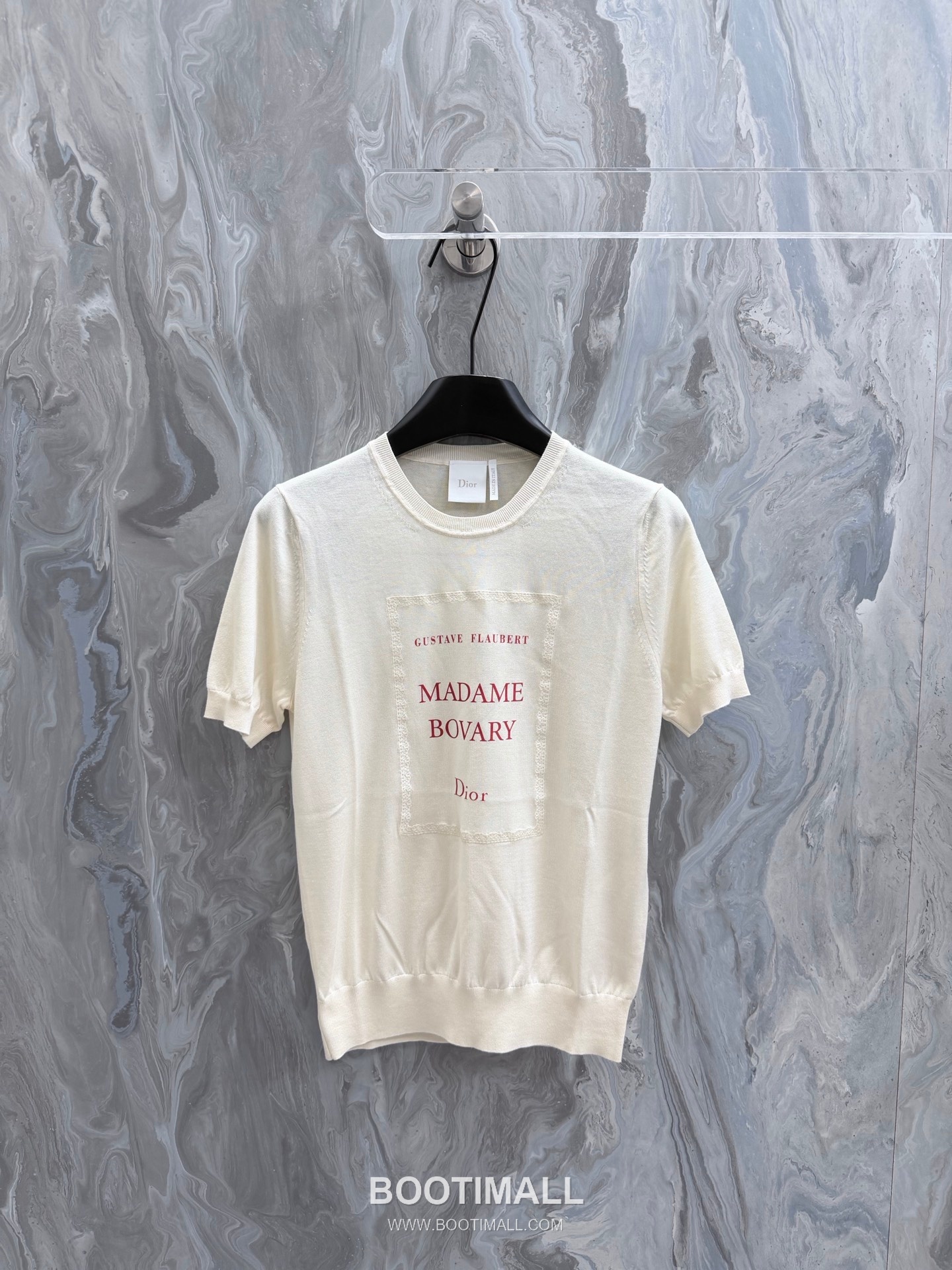 Dior 2026 S/S Silk Knit Literary Print Ribbed T-Shirt 디올 2026SS 실크 니트 문학 프린트 리브 티셔츠 9