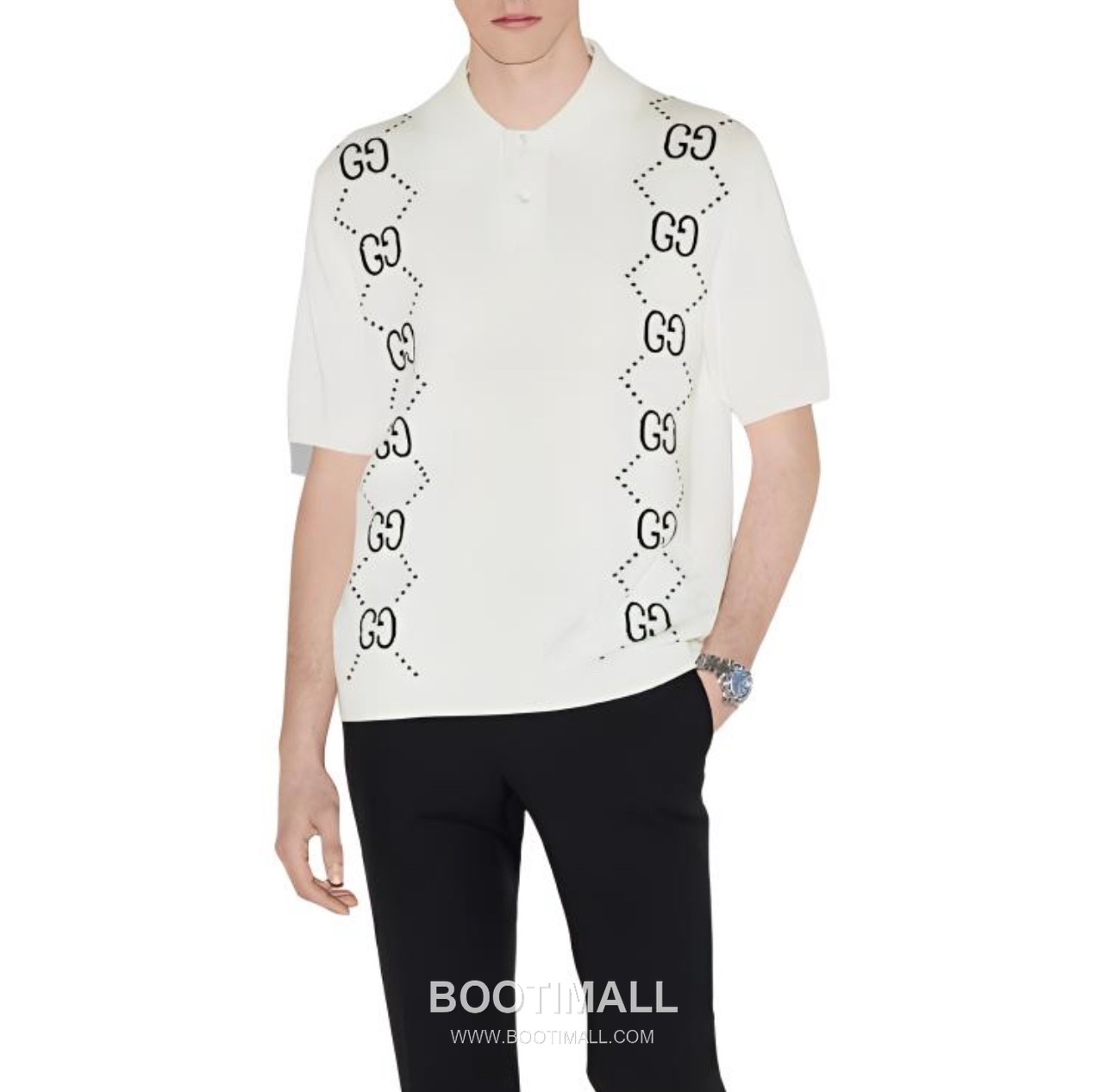 Gucci 2026 S/S Cotton GG Intarsia Polo T-Shirt 구찌 2026SS 코튼 GG 인타르시아 폴로 티셔츠 4