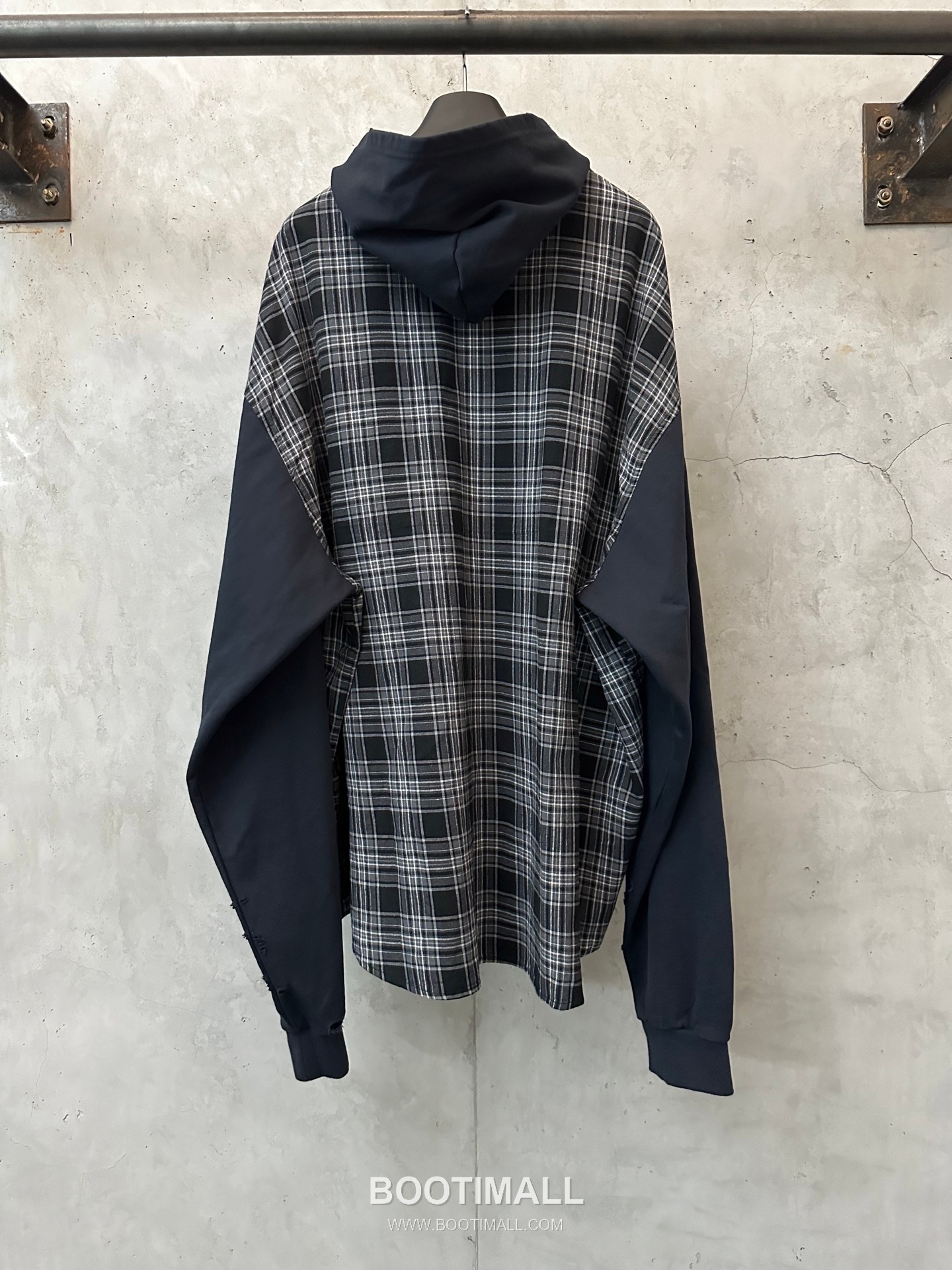 Balenciaga 2026 S/S Cotton Blend Check Patchwork Zip Hoodie Jacket 발렌시아가 2026SS 코튼 혼방 체크 패치워크 집업 후드 재킷 2