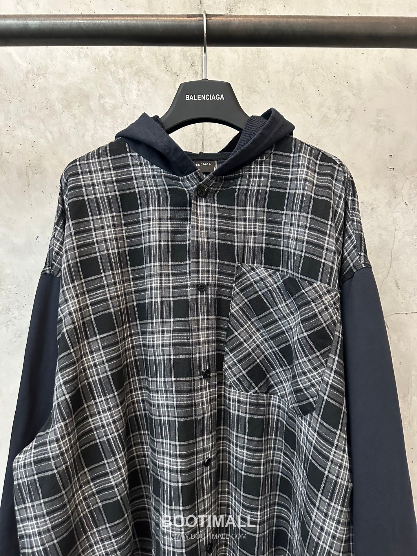 Balenciaga 2026 S/S Cotton Blend Check Patchwork Zip Hoodie Jacket 발렌시아가 2026SS 코튼 혼방 체크 패치워크 집업 후드 재킷 3