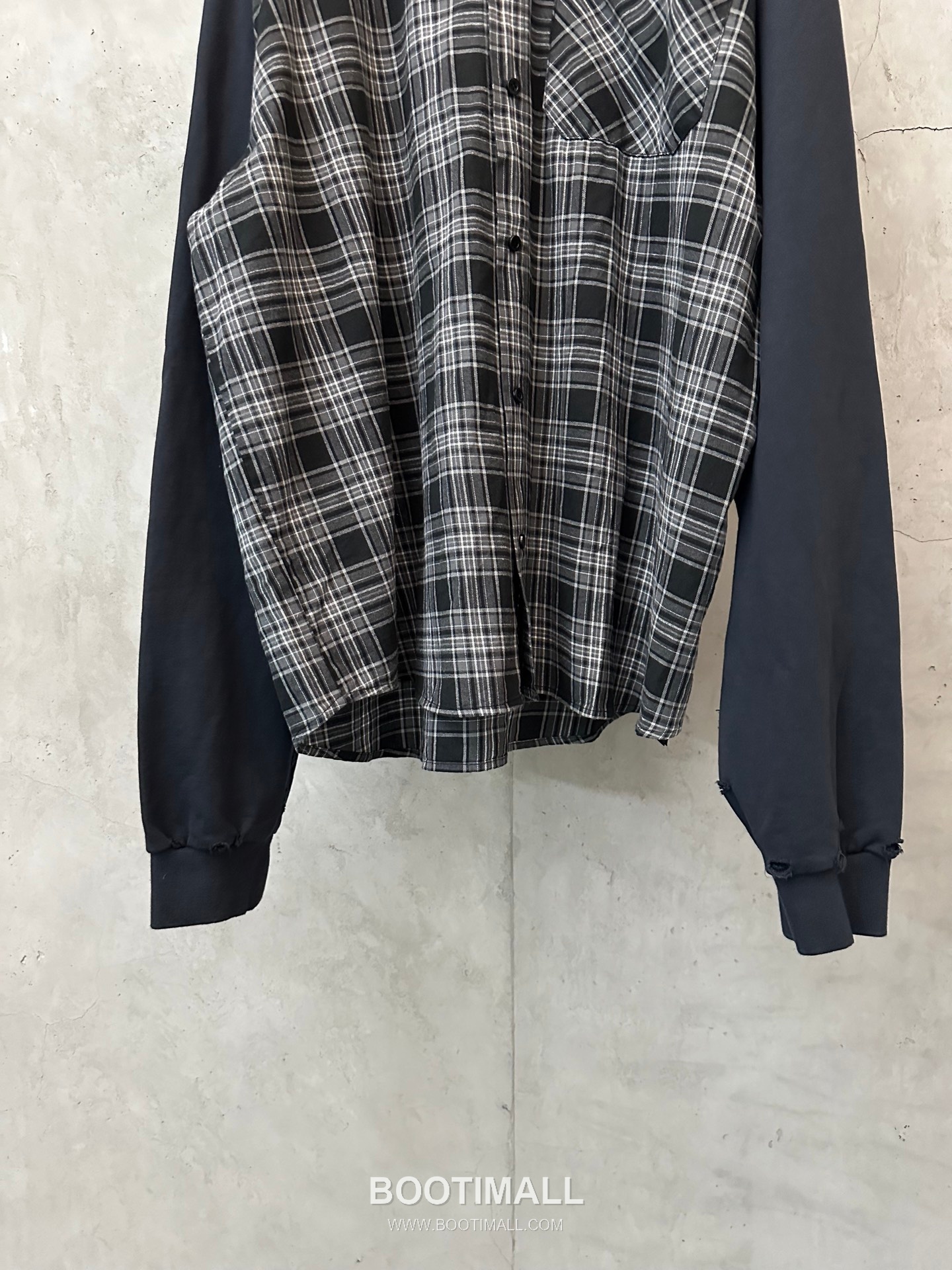 Balenciaga 2026 S/S Cotton Blend Check Patchwork Zip Hoodie Jacket 발렌시아가 2026SS 코튼 혼방 체크 패치워크 집업 후드 재킷 4