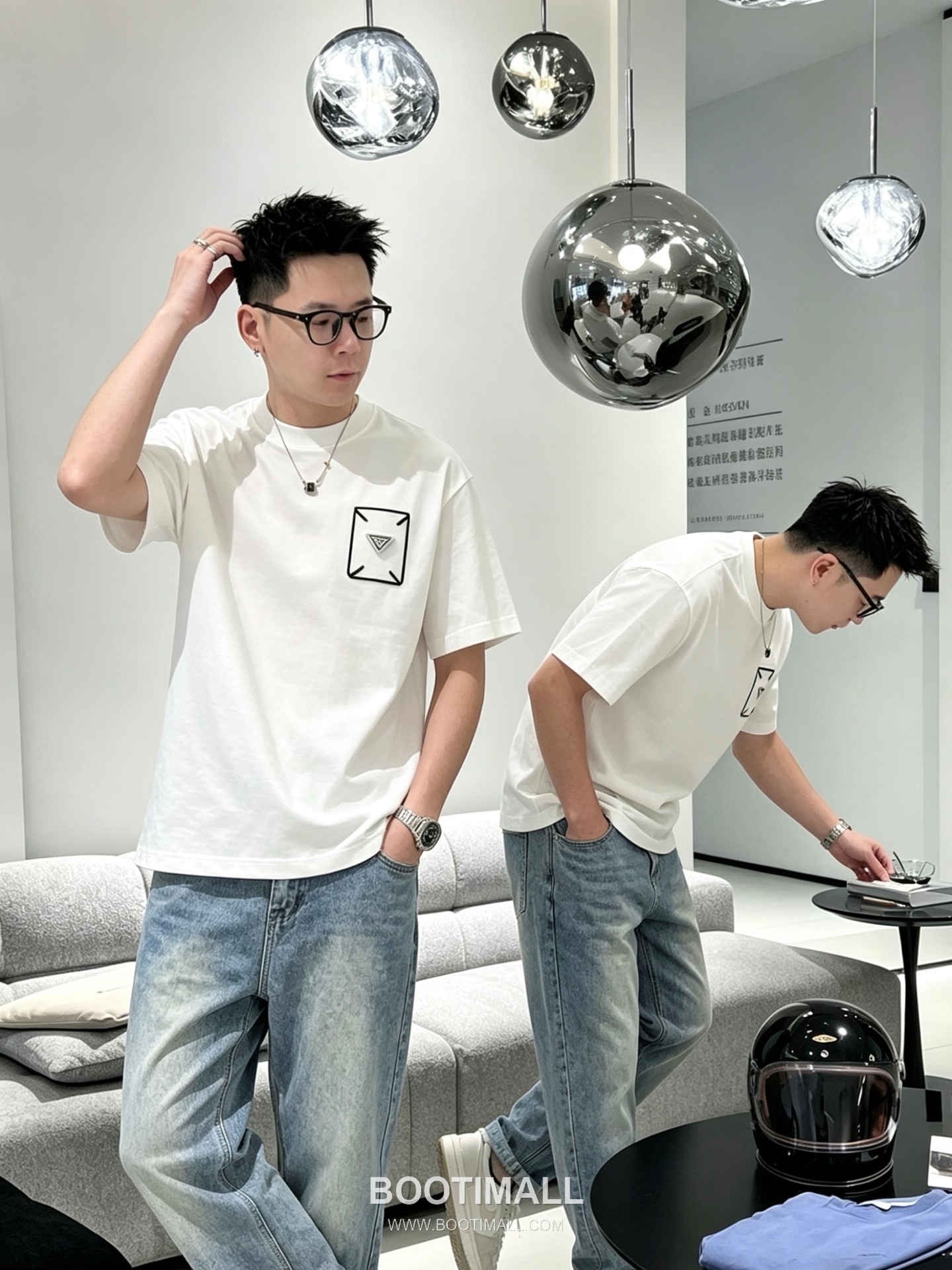 Prada 2026 S/S Cotton Triangle Logo Embroidered T-Shirt 프라다 2026SS 코튼 트라이앵글 로고 자수 티셔츠 7