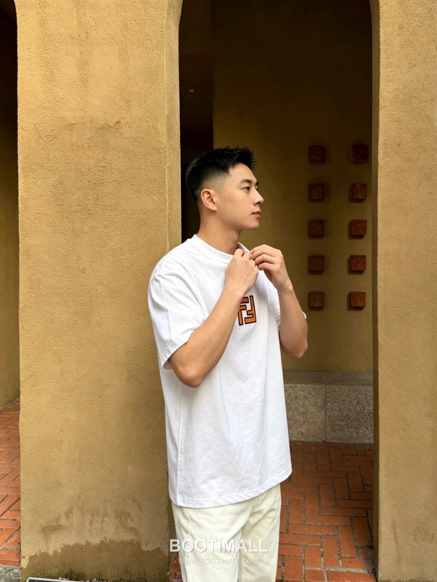 Fendi 2026 S/S Cotton FF Logo Embroidered T-Shirt 펜디 2026SS 코튼 FF 로고 자수 티셔츠 6