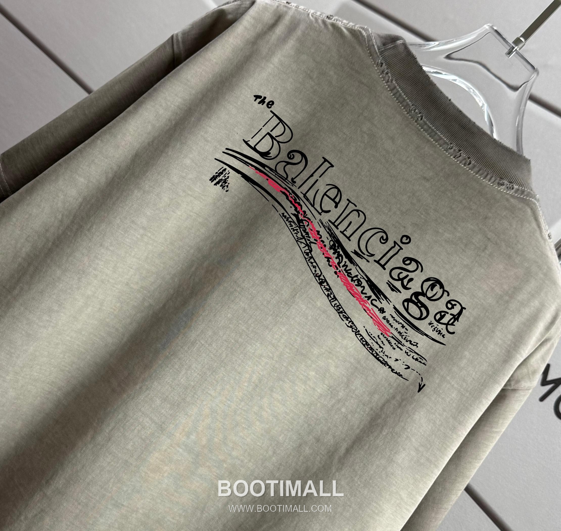 Balenciaga 2026 S/S Cotton Distressed Washed T-Shirt 발렌시아가 2026SS 코튼 디스트로이드 워싱 티셔츠 3