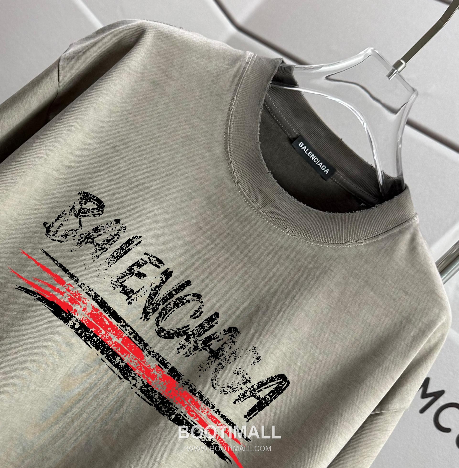 Balenciaga 2026 S/S Cotton Distressed Washed T-Shirt 발렌시아가 2026SS 코튼 디스트로이드 워싱 티셔츠 3