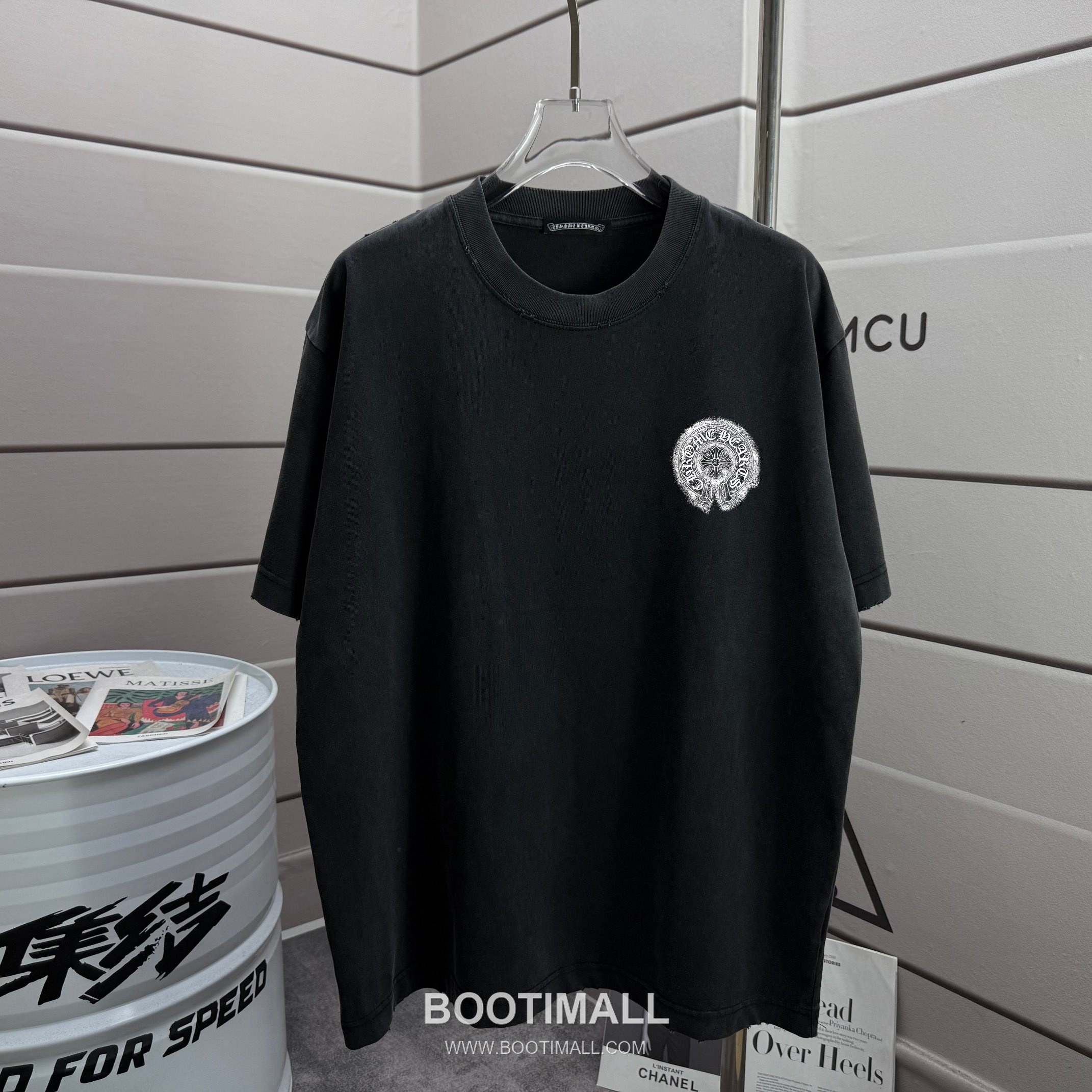 Chrome Hearts 2026 S/S Cotton Distressed Washed Logo T-Shirt 크롬하츠 2026SS 코튼 디스트로이드 워싱 로고 티셔츠 2