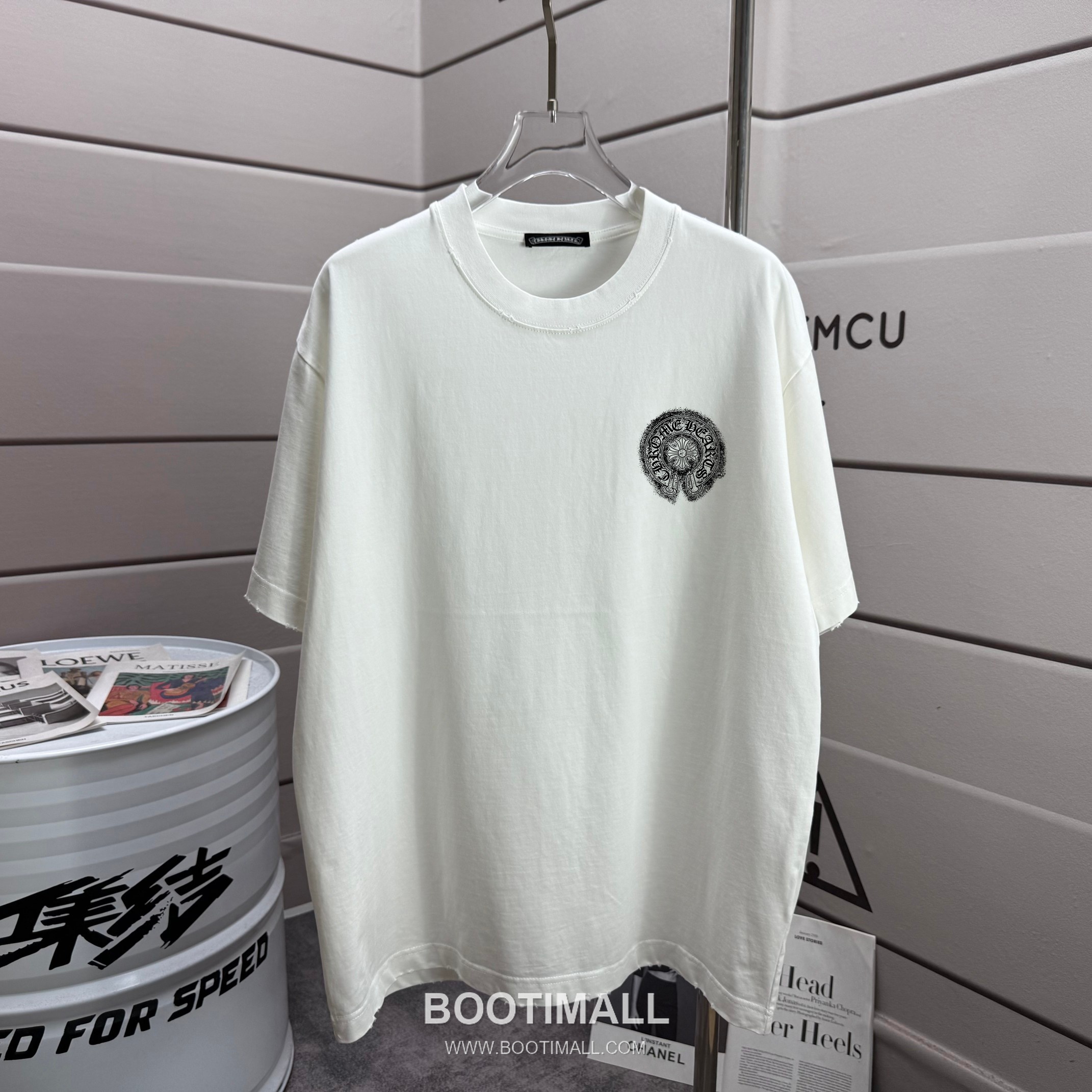 Chrome Hearts 2026 S/S Cotton Distressed Washed Logo T-Shirt 크롬하츠 2026SS 코튼 디스트로이드 워싱 로고 티셔츠 2