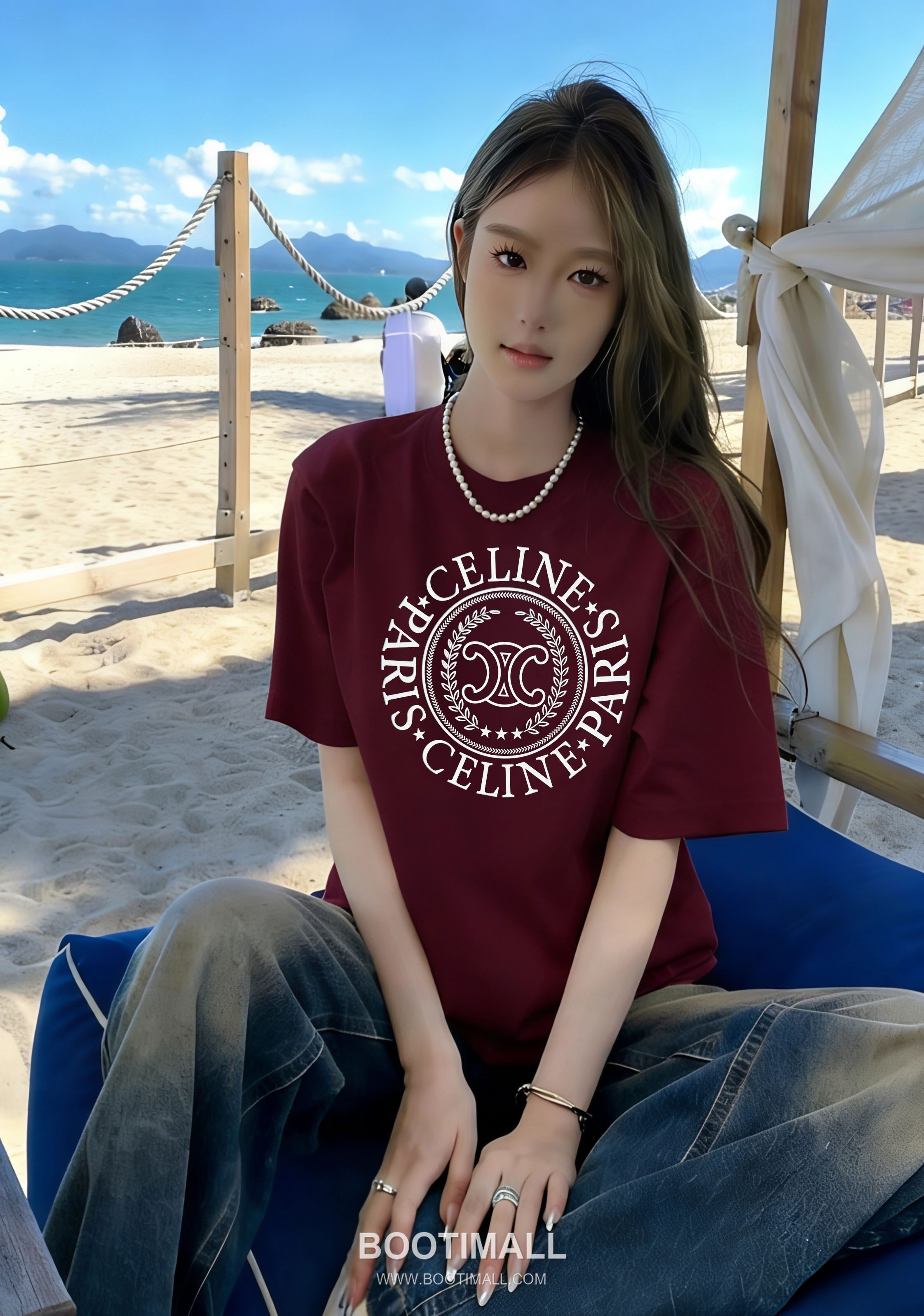 Celine 2026 S/S Cotton Letter Logo Print T-Shirt 셀린느 2026SS 코튼 레터 로고 프린트 티셔츠 5