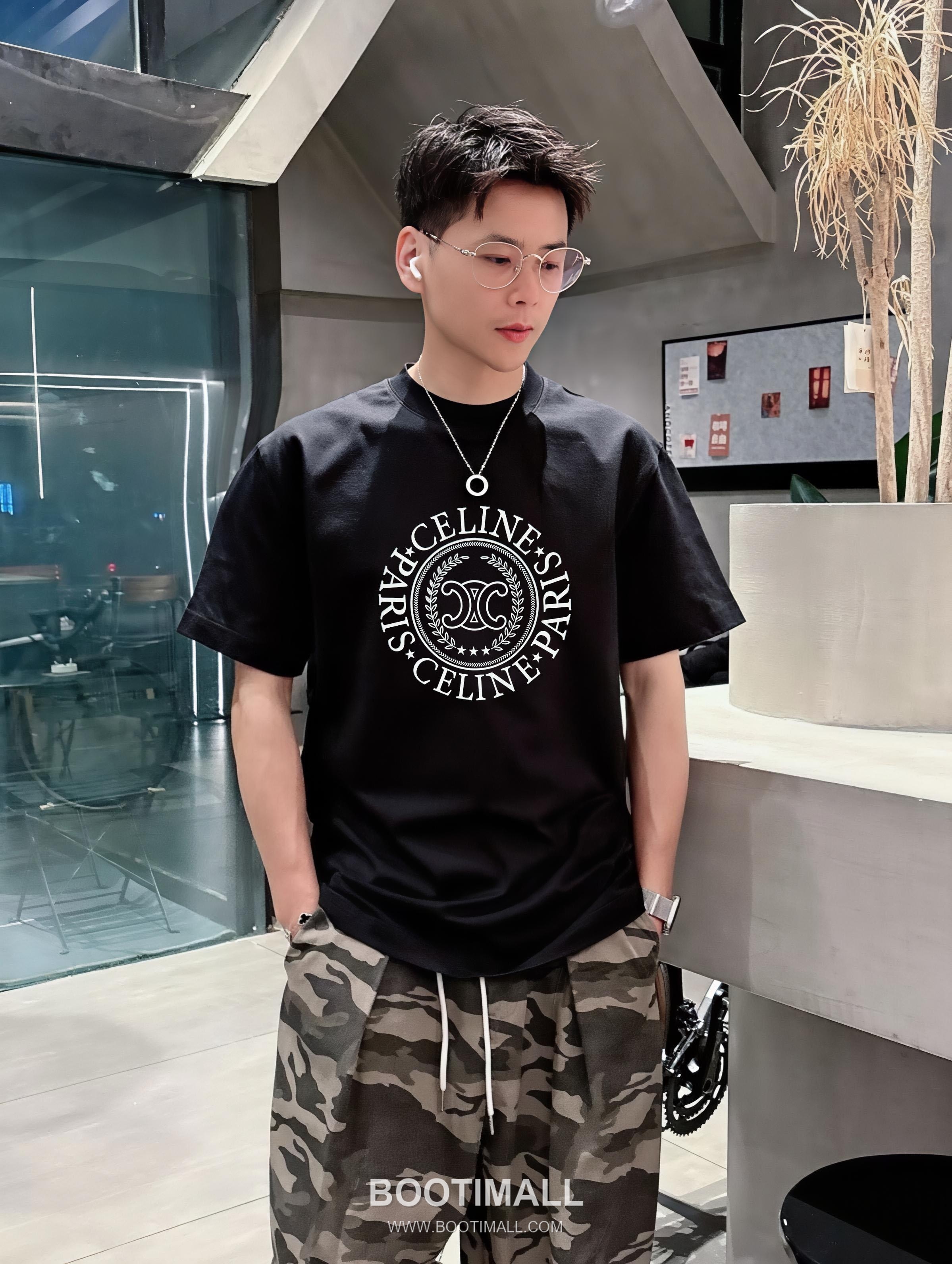 Celine 2026 S/S Cotton Letter Logo Print T-Shirt 셀린느 2026SS 코튼 레터 로고 프린트 티셔츠 1