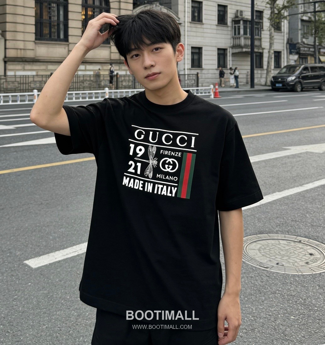 Gucci 2026 S/S Cotton Dragonfly Logo Print T-Shirt 구찌 2026SS 코튼 드래곤플라이 로고 프린트 티셔츠 2