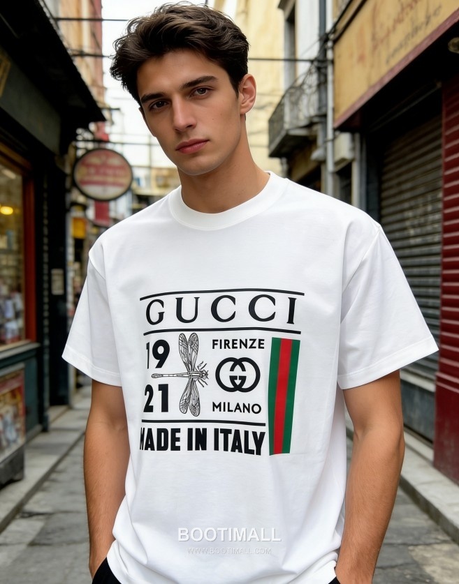 Gucci 2026 S/S Cotton Dragonfly Logo Print T-Shirt 구찌 2026SS 코튼 드래곤플라이 로고 프린트 티셔츠 2