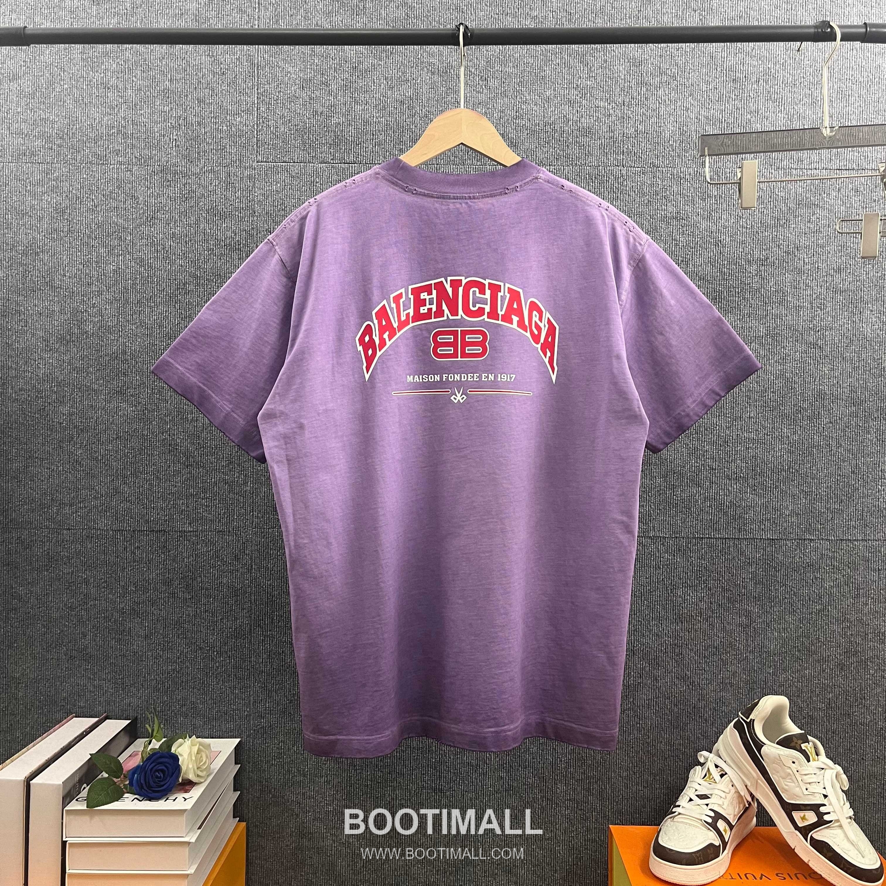 Balenciaga 2026 S/S Cotton Distressed Washed Silicone Logo T-Shirt 발렌시아가 2026SS 코튼 디스트로이드 워싱 실리콘 로고 티셔츠 8