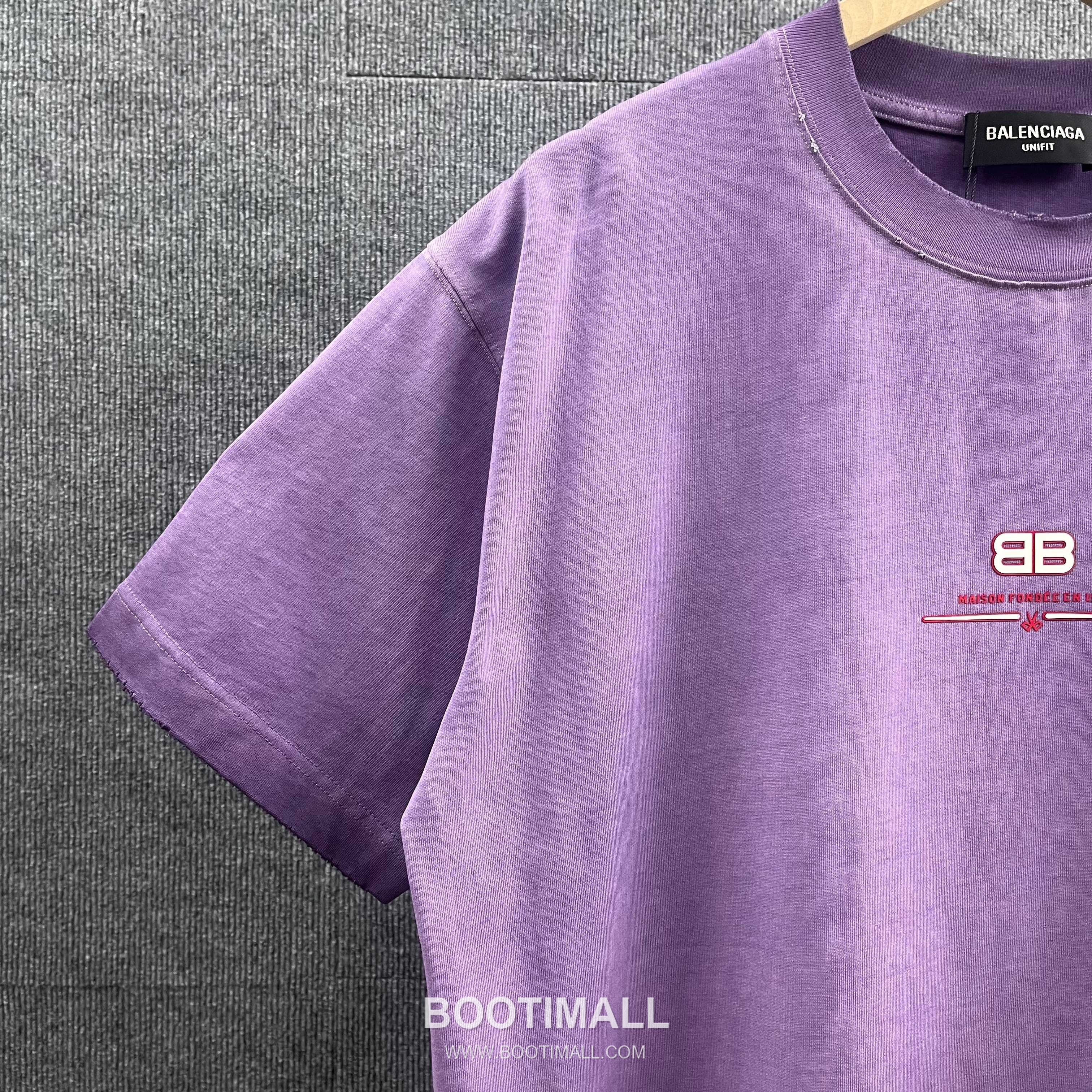 Balenciaga 2026 S/S Cotton Distressed Washed Silicone Logo T-Shirt 발렌시아가 2026SS 코튼 디스트로이드 워싱 실리콘 로고 티셔츠 11