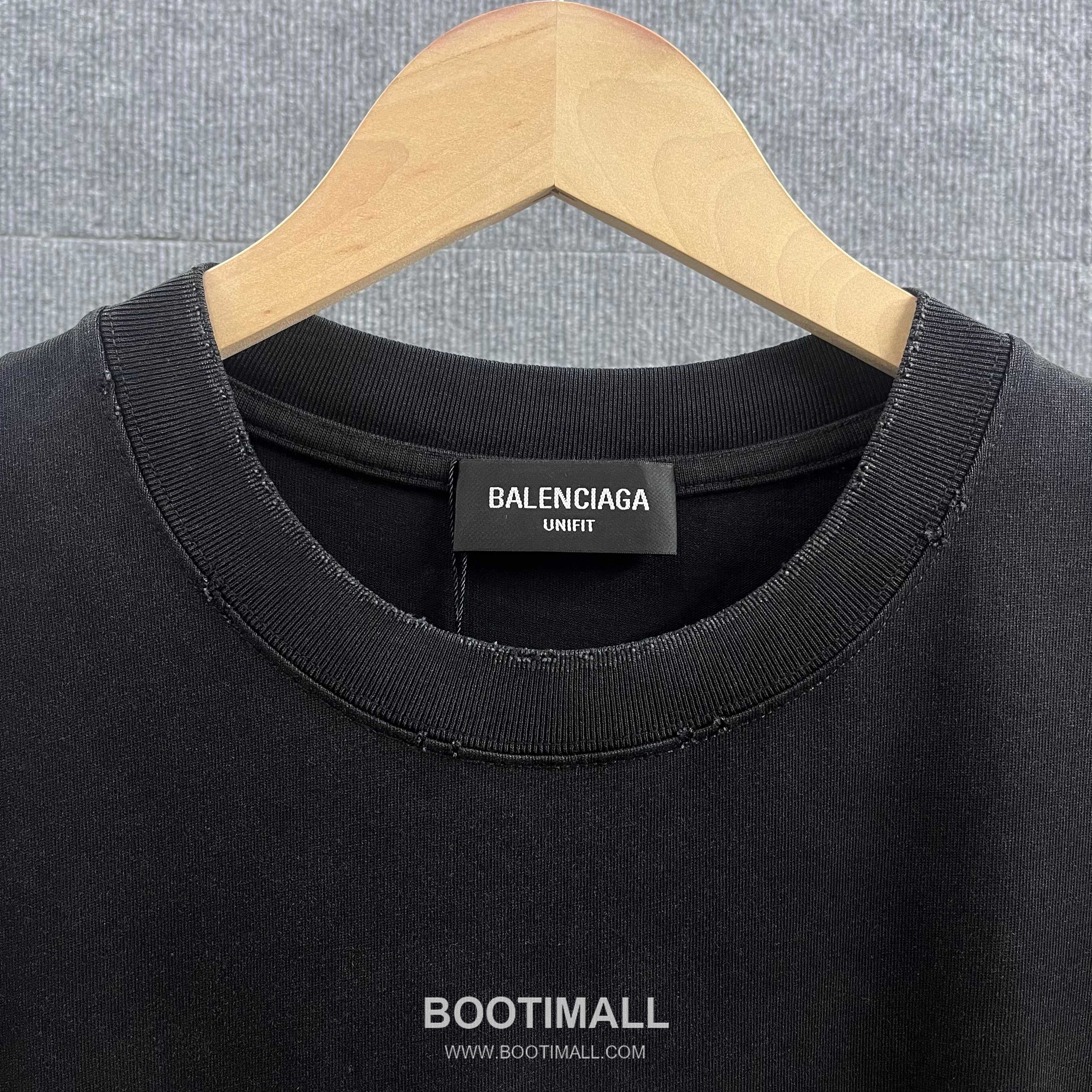 Balenciaga 2026 S/S Cotton Distressed Washed Silicone Logo T-Shirt 발렌시아가 2026SS 코튼 디스트로이드 워싱 실리콘 로고 티셔츠 9