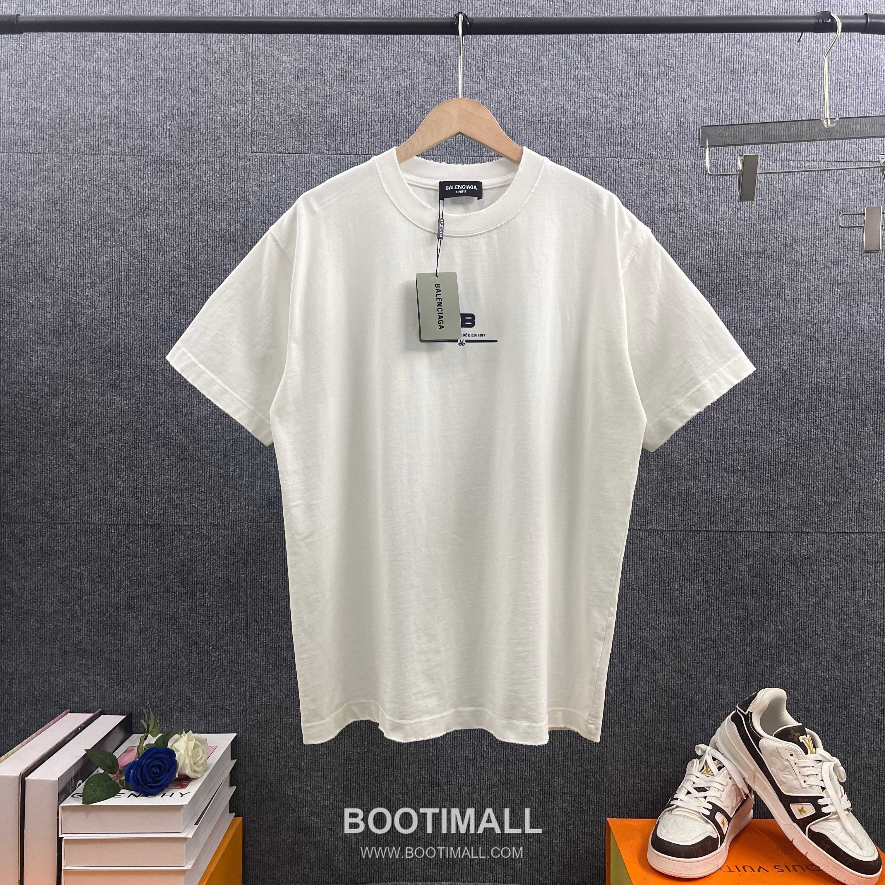 Balenciaga 2026 S/S Cotton Distressed Washed Silicone Logo T-Shirt 발렌시아가 2026SS 코튼 디스트로이드 워싱 실리콘 로고 티셔츠 5