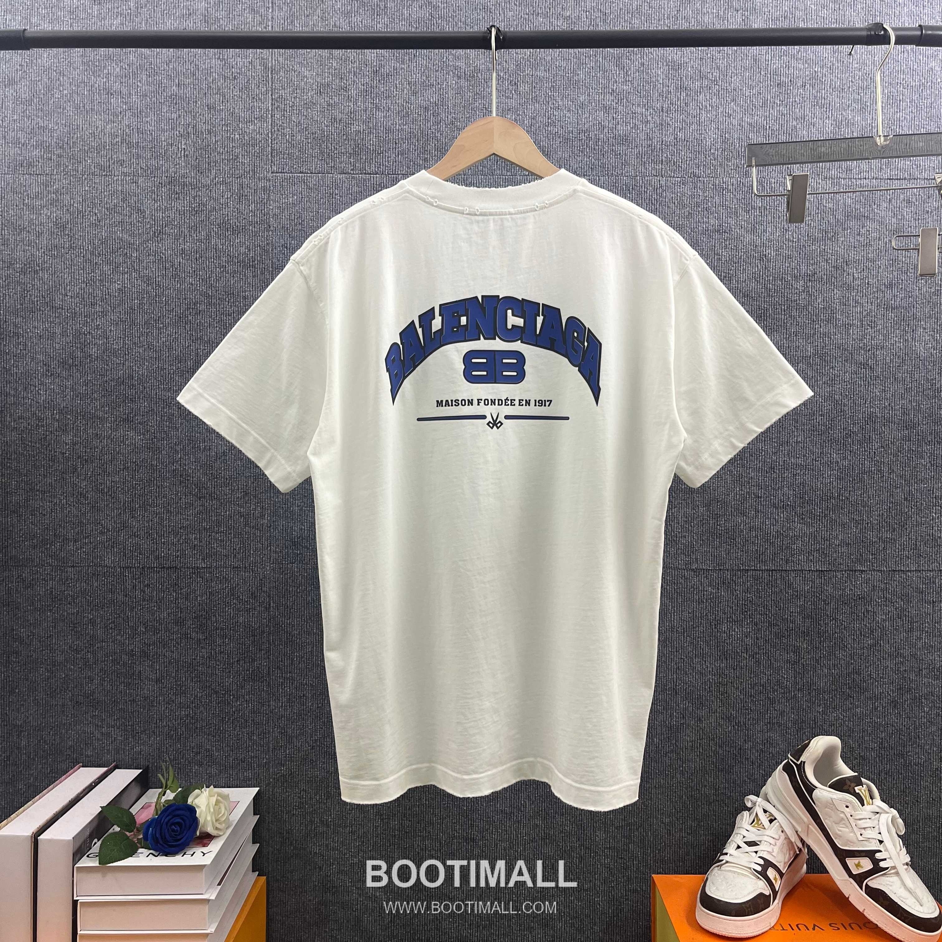 Balenciaga 2026 S/S Cotton Distressed Washed Silicone Logo T-Shirt 발렌시아가 2026SS 코튼 디스트로이드 워싱 실리콘 로고 티셔츠 8