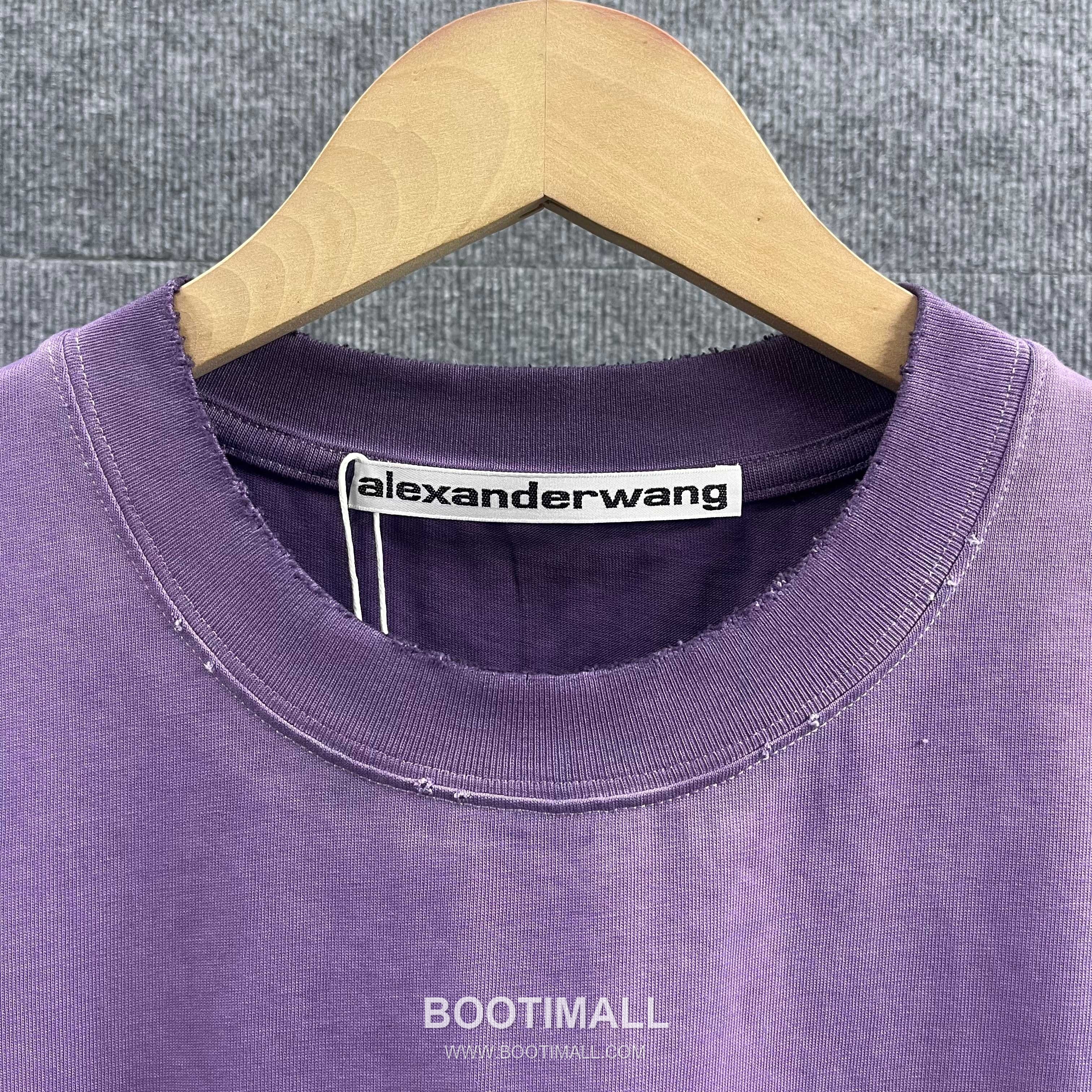 Alexander Wang 2026 S/S Cotton Distressed Washed Crystal Silicone Logo T-Shirt 알렉산더왕 2026SS 코튼 디스트로이드 워싱 크리스탈 실리콘 로고 티셔츠 8