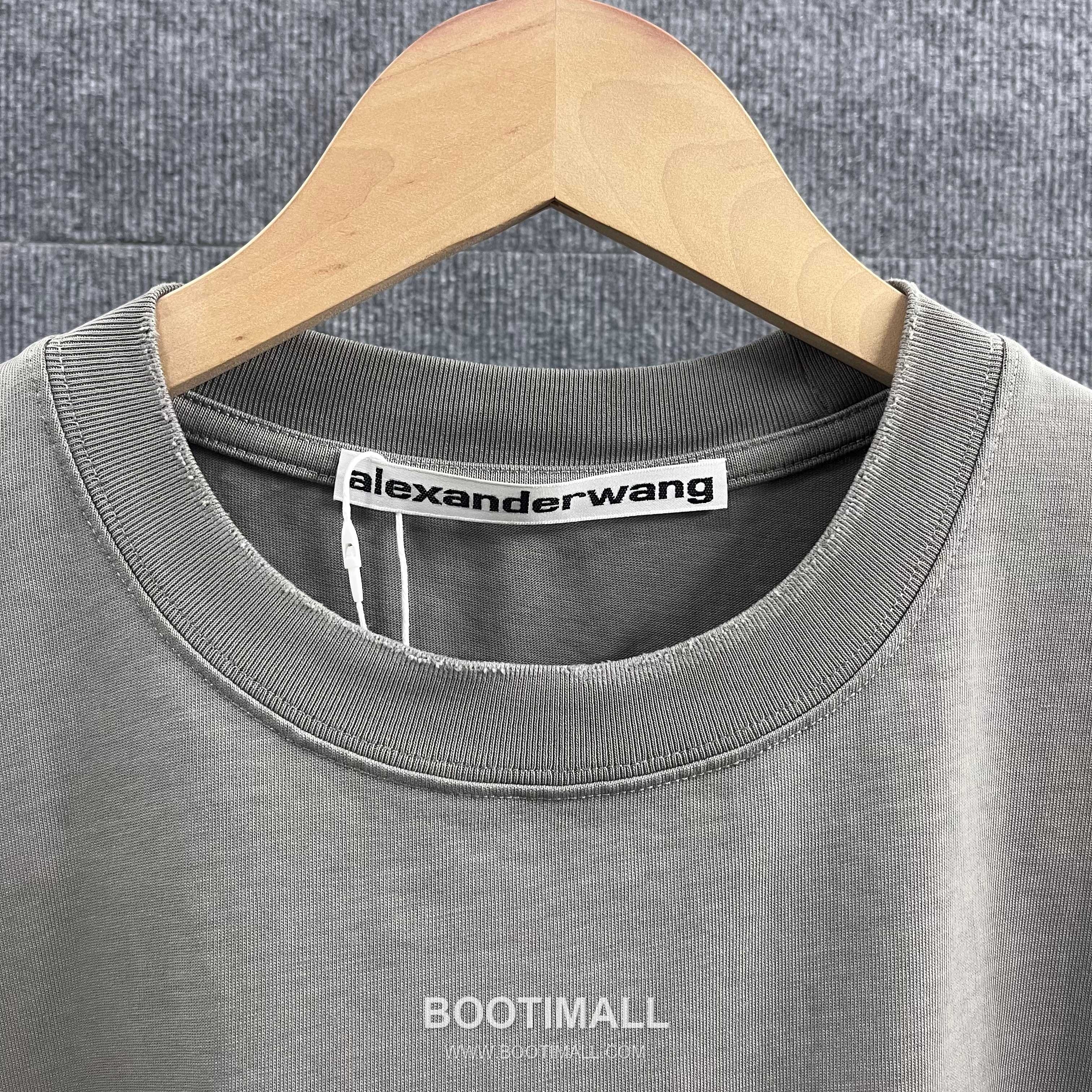 Alexander Wang 2026 S/S Cotton Distressed Washed Crystal Silicone Logo T-Shirt 알렉산더왕 2026SS 코튼 디스트로이드 워싱 크리스탈 실리콘 로고 티셔츠 8