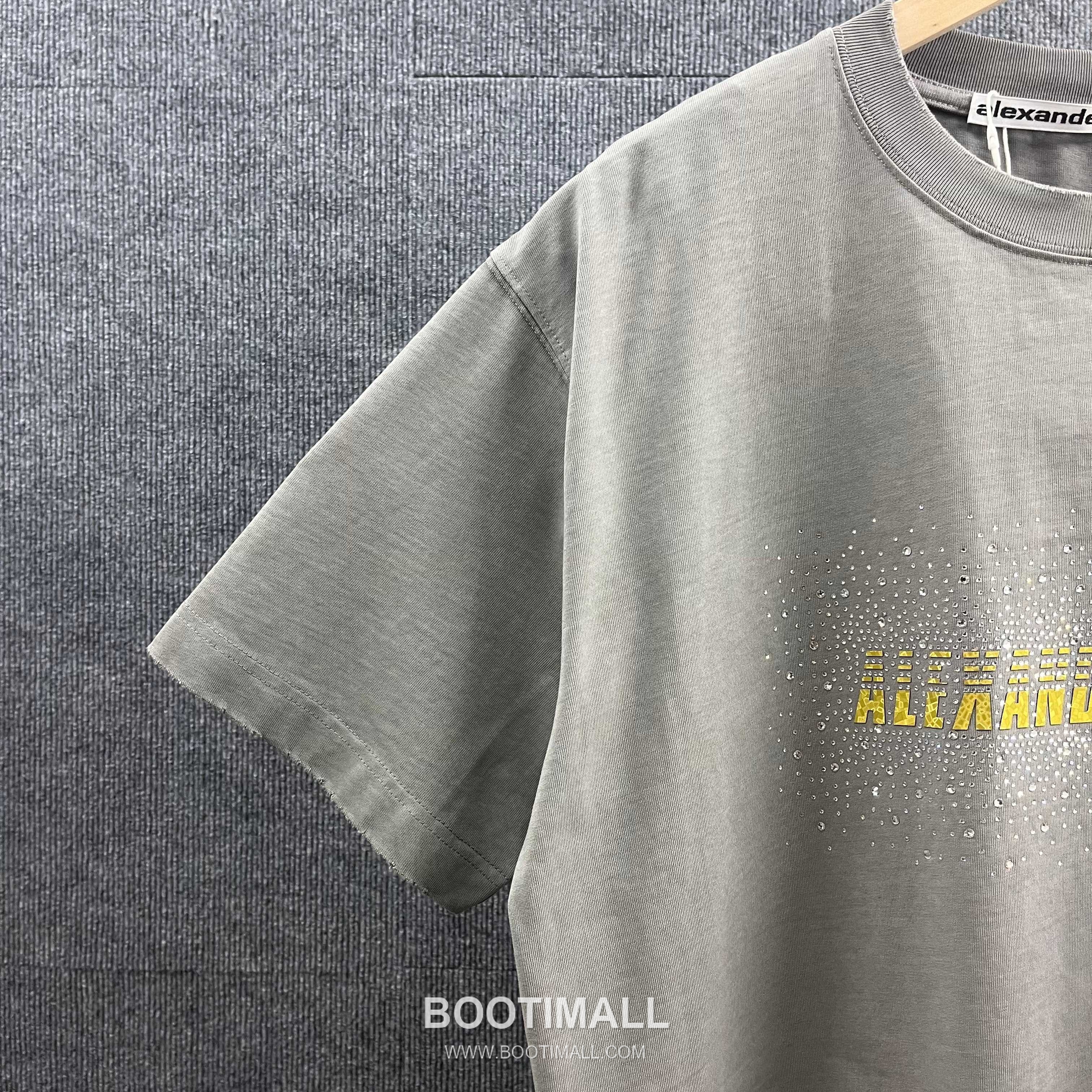 Alexander Wang 2026 S/S Cotton Distressed Washed Crystal Silicone Logo T-Shirt 알렉산더왕 2026SS 코튼 디스트로이드 워싱 크리스탈 실리콘 로고 티셔츠 10