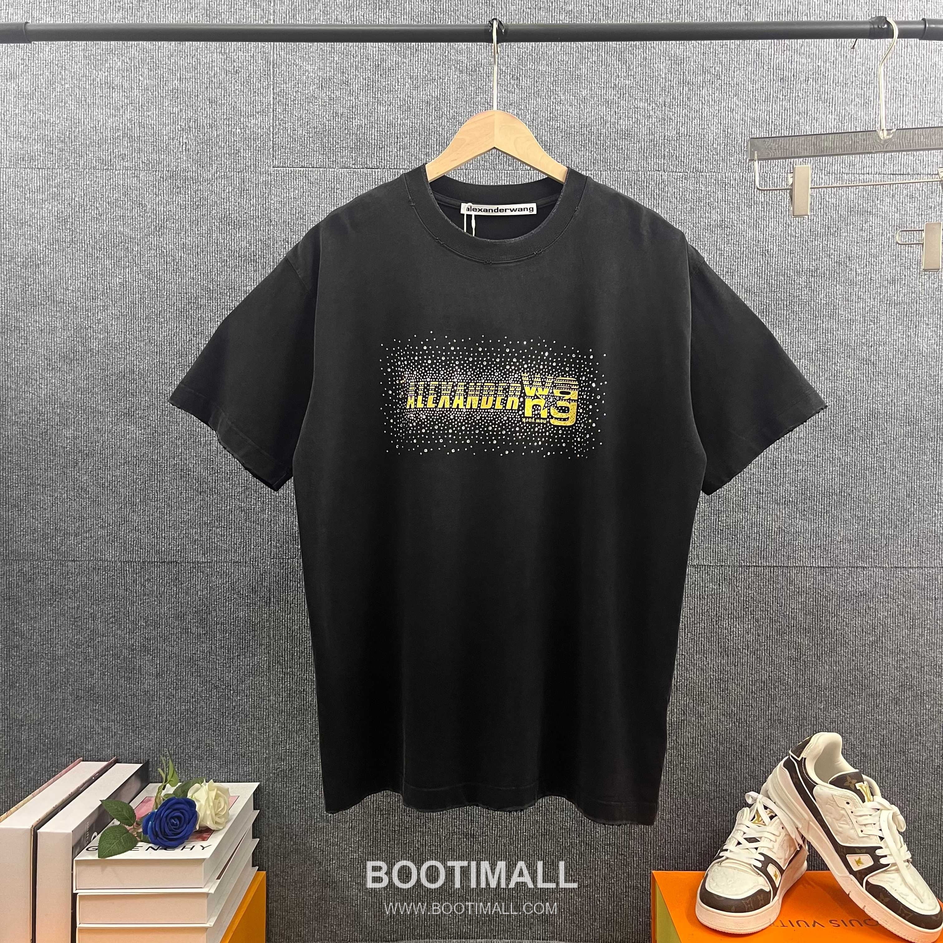 Alexander Wang 2026 S/S Cotton Distressed Washed Crystal Silicone Logo T-Shirt 알렉산더왕 2026SS 코튼 디스트로이드 워싱 크리스탈 실리콘 로고 티셔츠 7