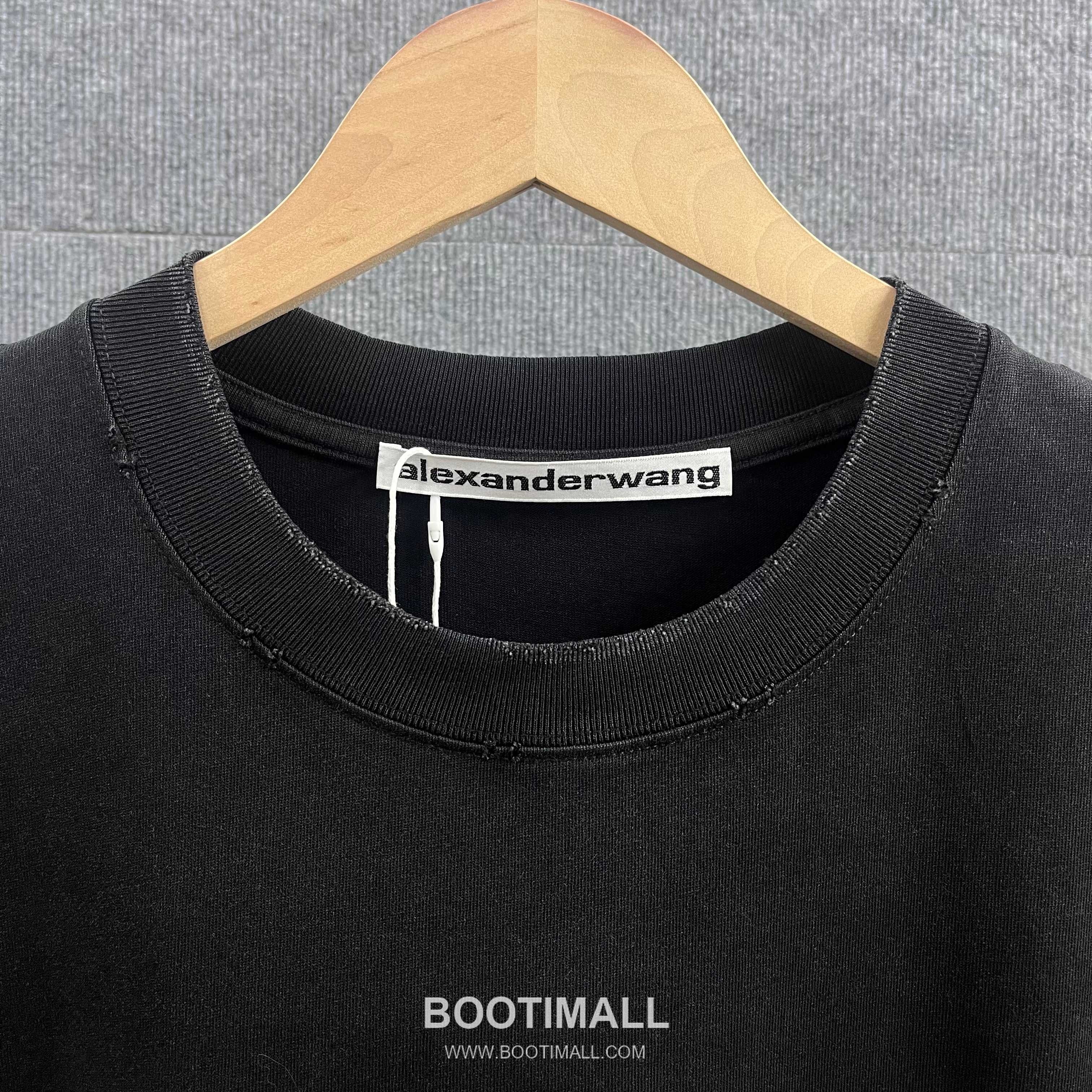 Alexander Wang 2026 S/S Cotton Distressed Washed Crystal Silicone Logo T-Shirt 알렉산더왕 2026SS 코튼 디스트로이드 워싱 크리스탈 실리콘 로고 티셔츠 8