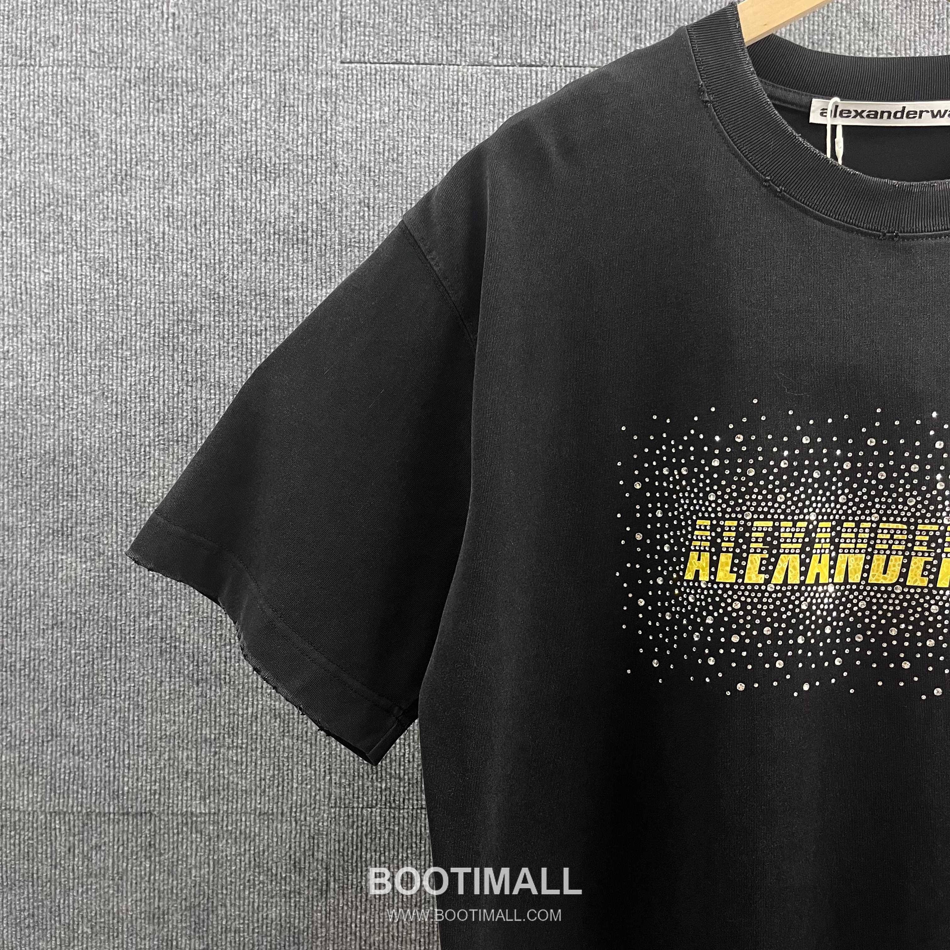 Alexander Wang 2026 S/S Cotton Distressed Washed Crystal Silicone Logo T-Shirt 알렉산더왕 2026SS 코튼 디스트로이드 워싱 크리스탈 실리콘 로고 티셔츠 10