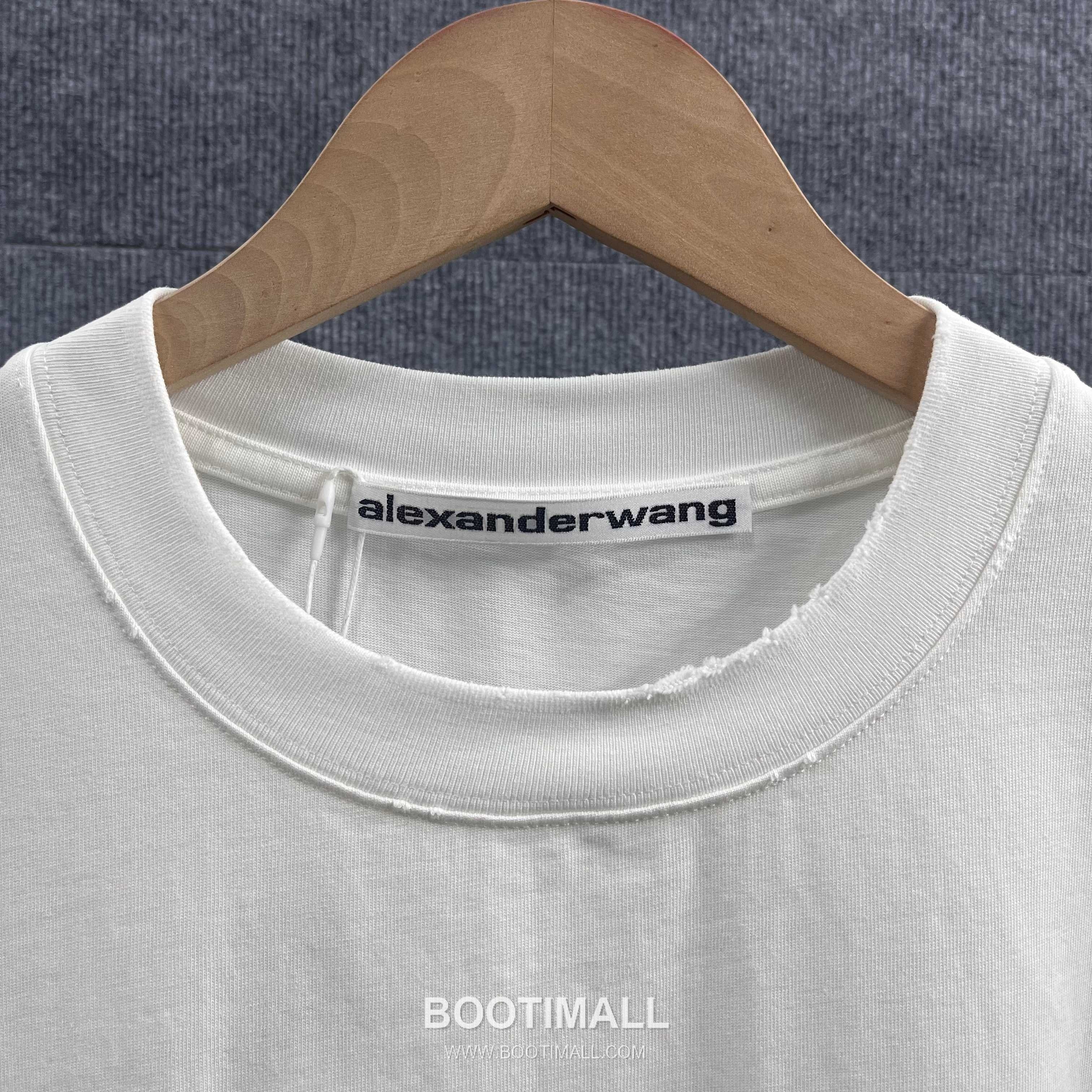 Alexander Wang 2026 S/S Cotton Distressed Washed Crystal Silicone Logo T-Shirt 알렉산더왕 2026SS 코튼 디스트로이드 워싱 크리스탈 실리콘 로고 티셔츠 8
