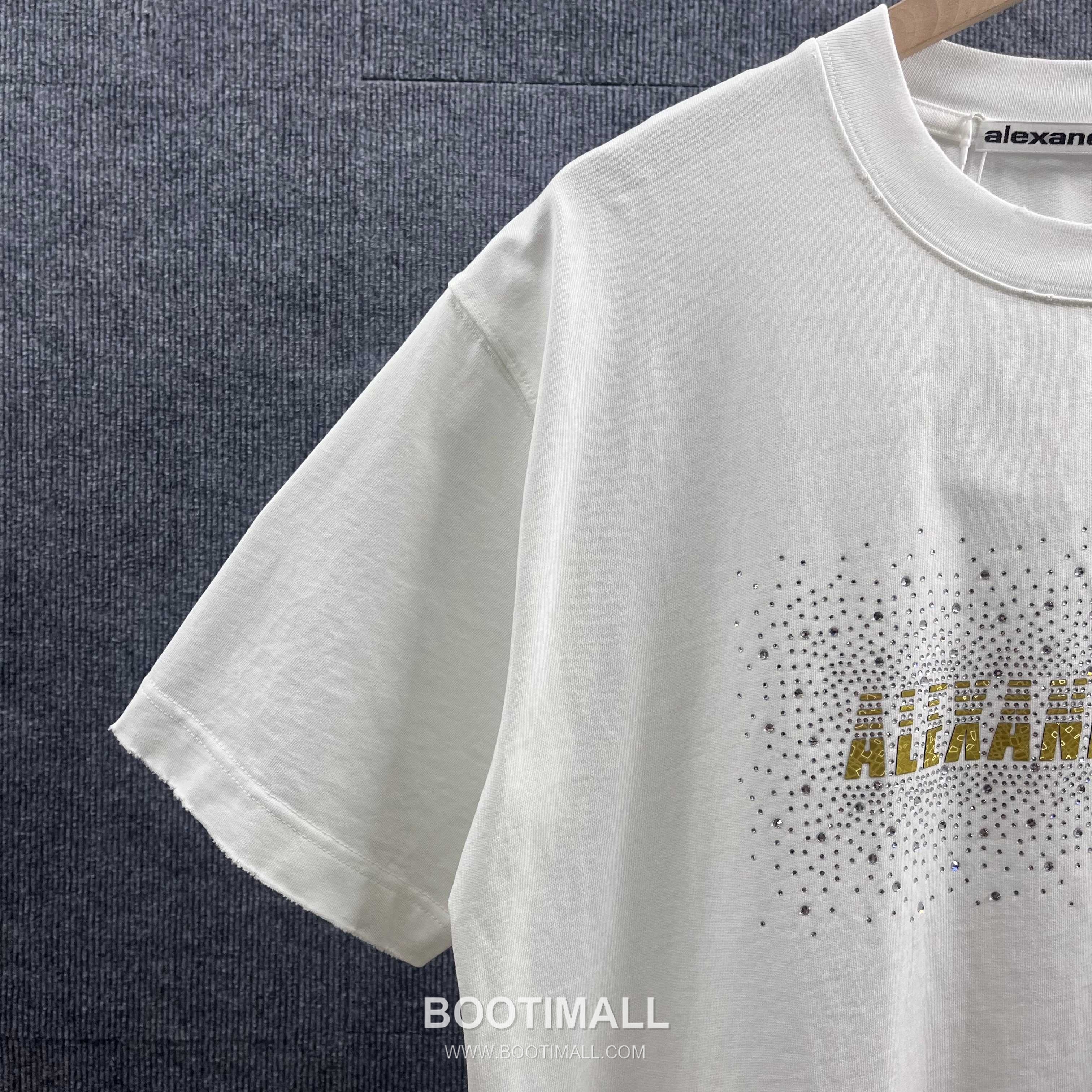 Alexander Wang 2026 S/S Cotton Distressed Washed Crystal Silicone Logo T-Shirt 알렉산더왕 2026SS 코튼 디스트로이드 워싱 크리스탈 실리콘 로고 티셔츠 10