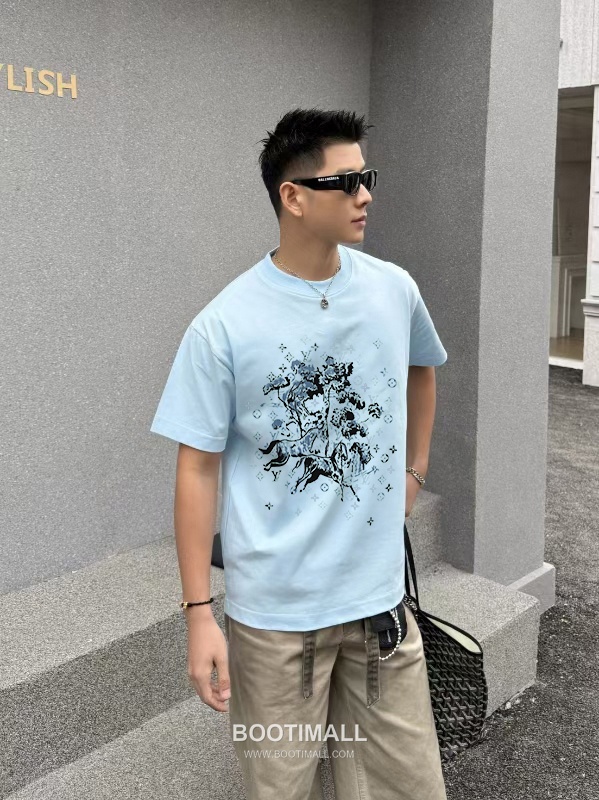 Louis Vuitton 2026 S/S Cotton Letter Logo Print T-Shirt 루이비통 2026SS 코튼 레터 로고 프린트 티셔츠 1