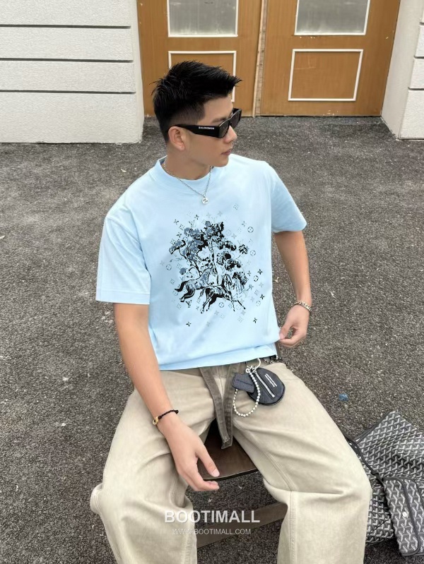 Louis Vuitton 2026 S/S Cotton Letter Logo Print T-Shirt 루이비통 2026SS 코튼 레터 로고 프린트 티셔츠 3