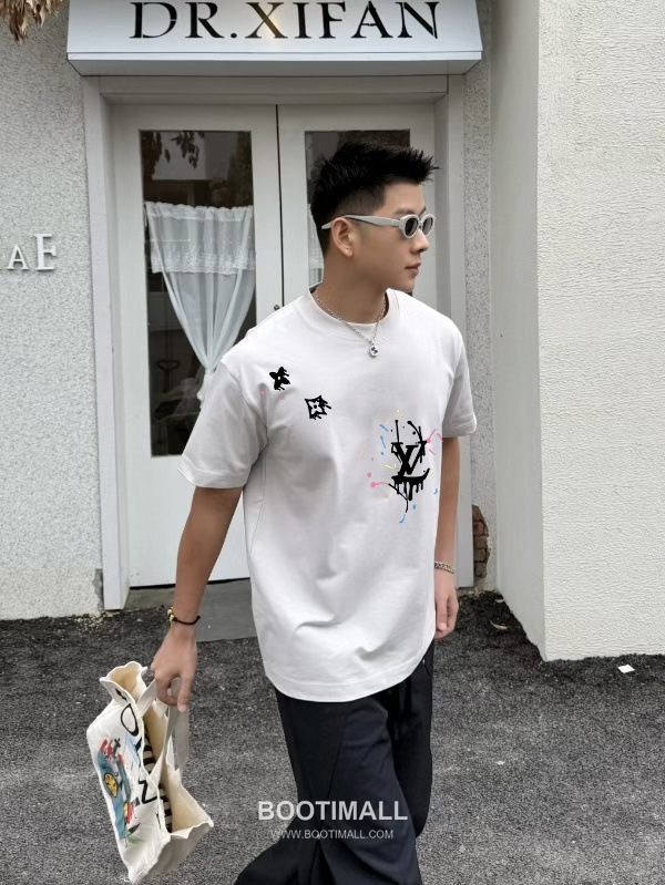 Louis Vuitton 2026 S/S Cotton Letter Logo Print T-Shirt 루이비통 2026SS 코튼 레터 로고 프린트 티셔츠 2