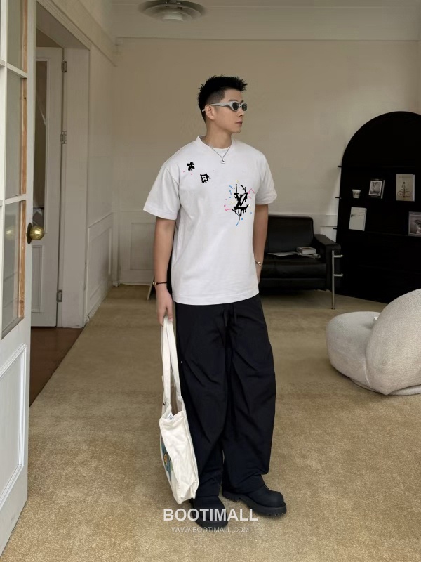 Louis Vuitton 2026 S/S Cotton Letter Logo Print T-Shirt 루이비통 2026SS 코튼 레터 로고 프린트 티셔츠 3