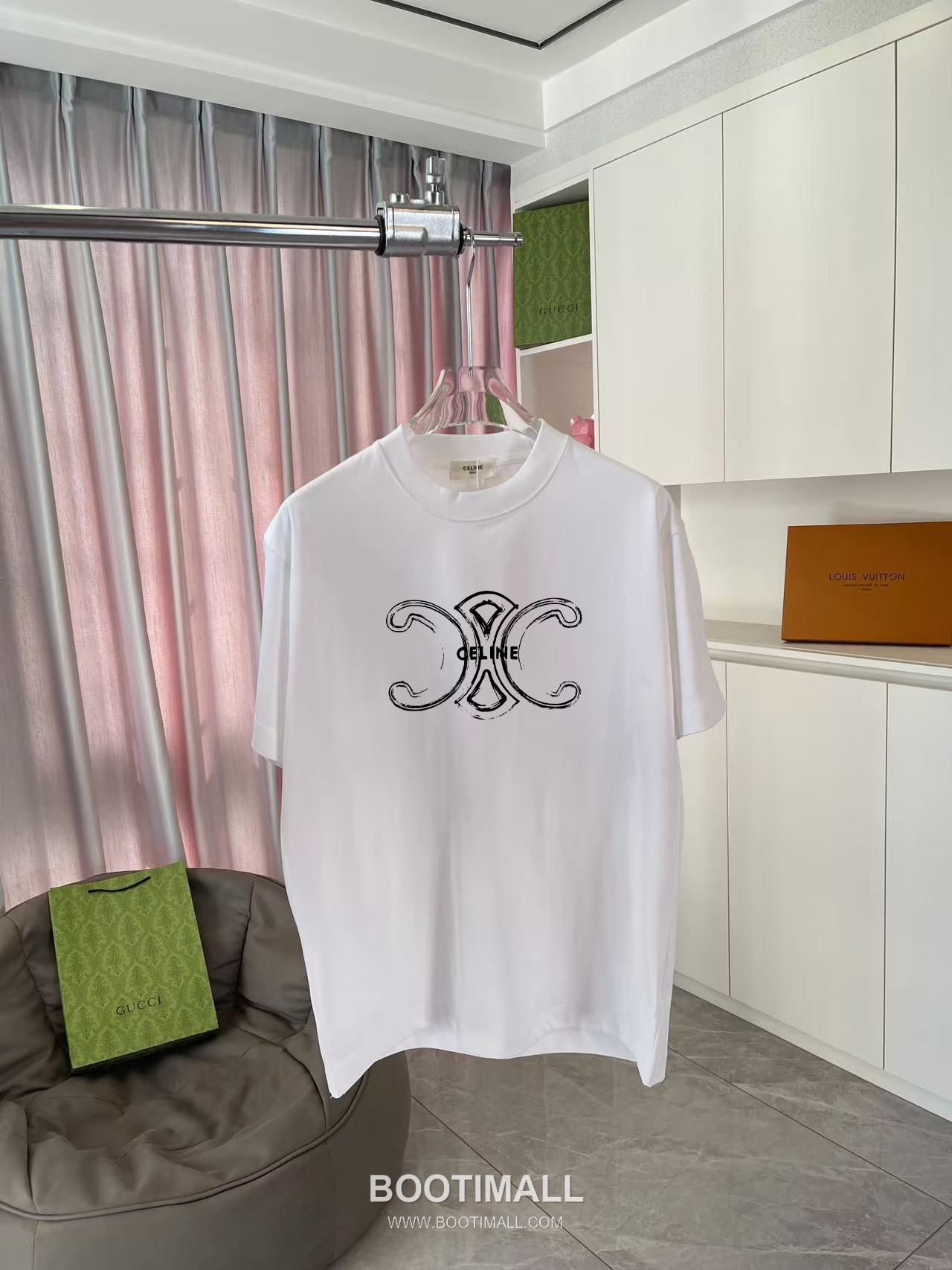 Celine 2026 S/S Cotton Letter Logo Print T-Shirt 셀린느 2026SS 코튼 레터 로고 프린트 티셔츠 4