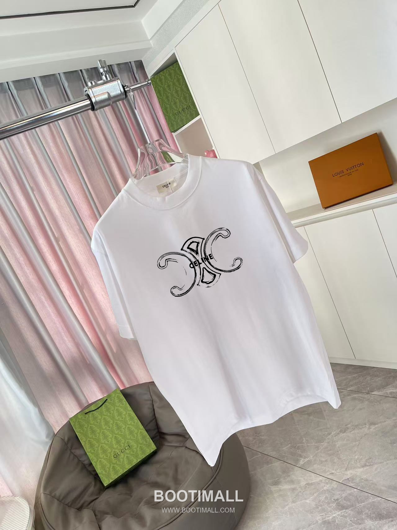 Celine 2026 S/S Cotton Letter Logo Print T-Shirt 셀린느 2026SS 코튼 레터 로고 프린트 티셔츠 5