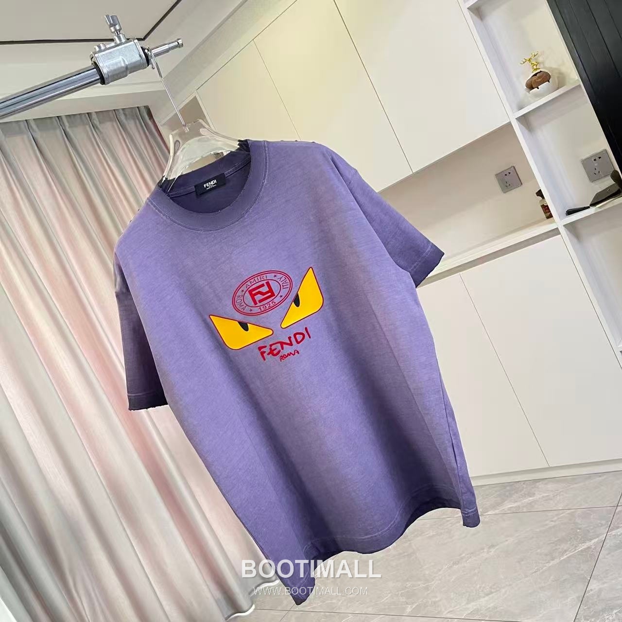 Fendi 2026 S/S Cotton Distressed Washed Flock Logo T-Shirt 펜디 2026SS 코튼 디스트로이드 워싱 플록 로고 티셔츠 2