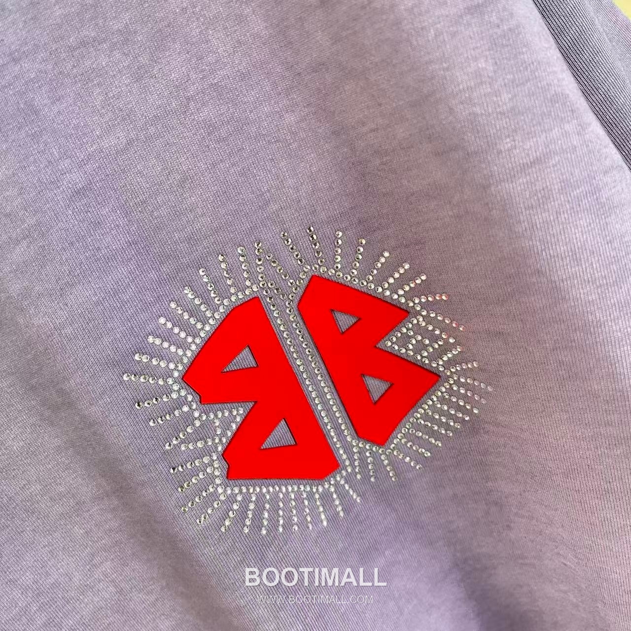 Balenciaga 2026 S/S Cotton Distressed Washed Crystal Silicone Logo T-Shirt 발렌시아가 2026SS 코튼 디스트로이드 워싱 크리스탈 실리콘 로고 티셔츠 6