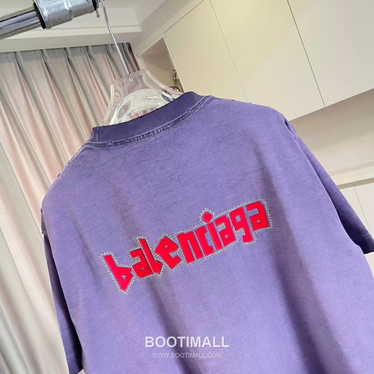 Balenciaga 2026 S/S Cotton Distressed Washed Crystal Silicone Logo T-Shirt 발렌시아가 2026SS 코튼 디스트로이드 워싱 크리스탈 실리콘 로고 티셔츠 7