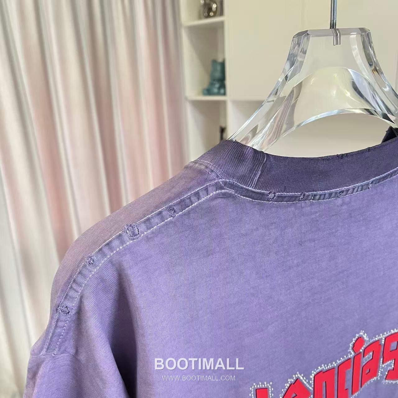 Balenciaga 2026 S/S Cotton Distressed Washed Crystal Silicone Logo T-Shirt 발렌시아가 2026SS 코튼 디스트로이드 워싱 크리스탈 실리콘 로고 티셔츠 8