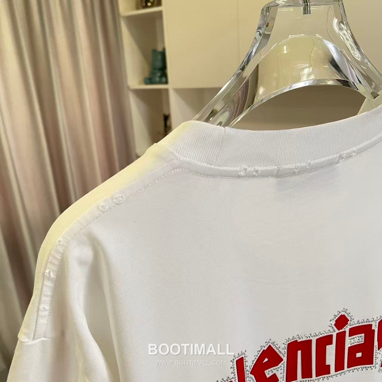 Balenciaga 2026 S/S Cotton Distressed Washed Crystal Silicone Logo T-Shirt 발렌시아가 2026SS 코튼 디스트로이드 워싱 크리스탈 실리콘 로고 티셔츠 8