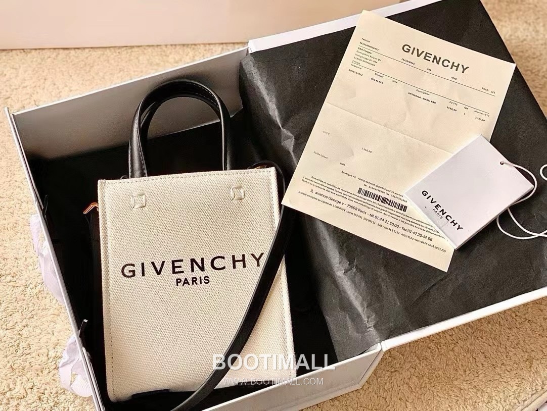 Givenchy Canvas Tote Bag with Waterproof Coated Fabric and Steel Hardware Vertical Mini Tote 지방시 방수 코팅 캔버스 스틸 하드웨어 버티컬 미니 토트백 299019 17cm 1