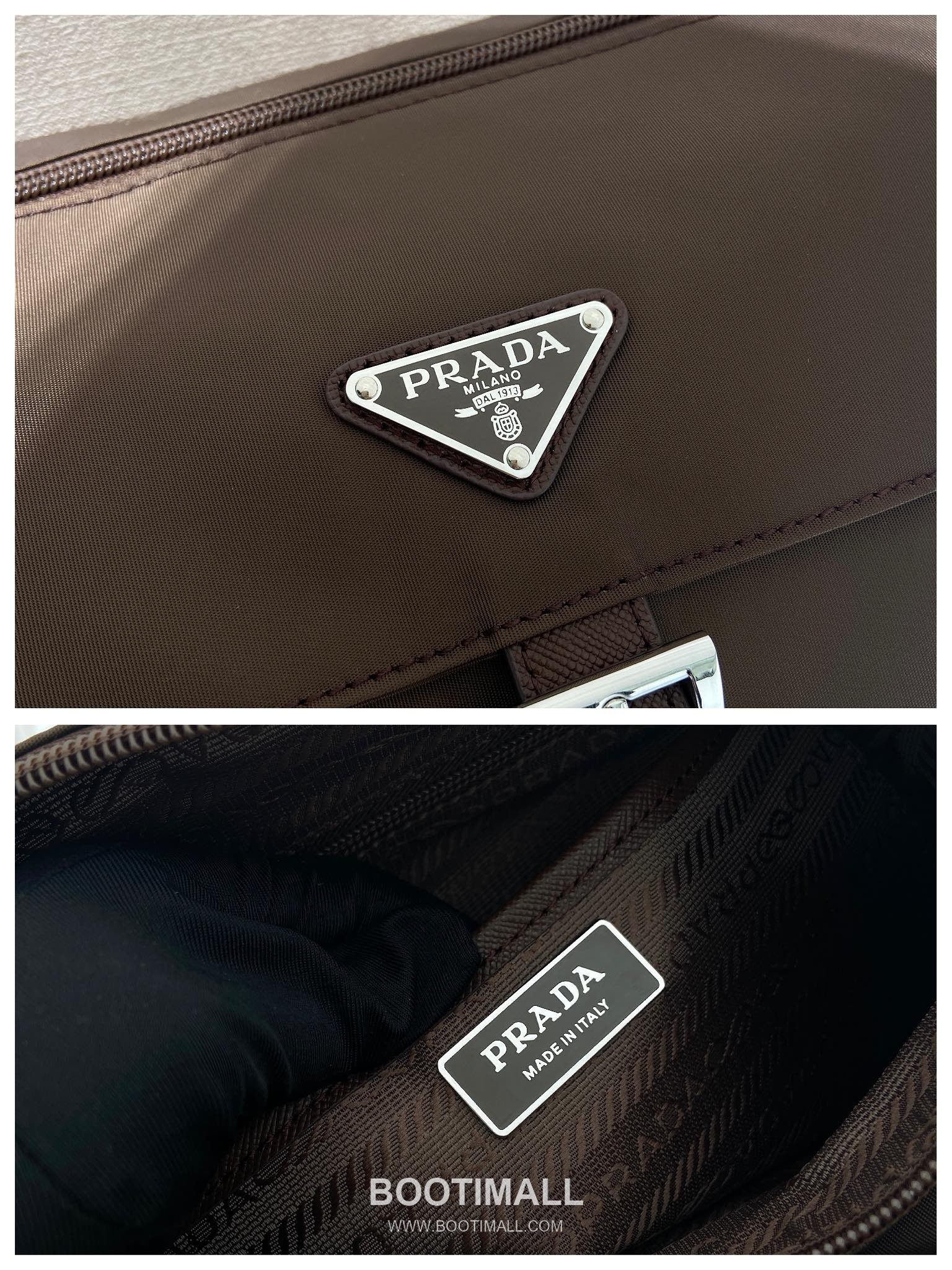 Prada Nylon Crossbody Bag with Saffiano Trim and Detachable Pouch Detail 프라다 나일론 사피아노 트림 탈부착 파우치 크로스바디백 1BD994 25cm 9