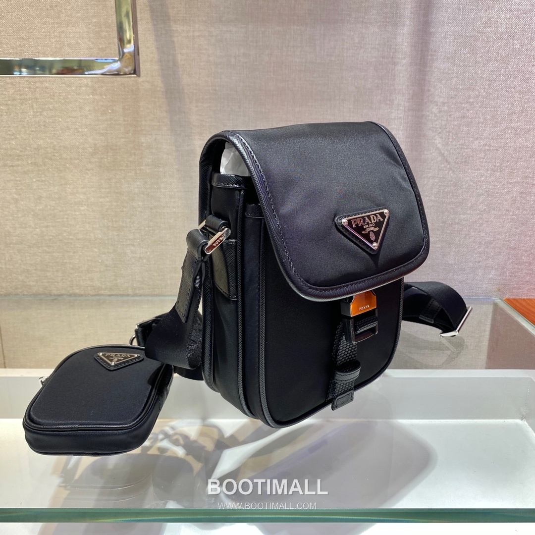 Prada Re-Nylon Crossbody Phone Bag with Saffiano Leather Flap 프라다 리나일론 사피아노 플랩 크로스바디 폰백 2VD043 14cm 2