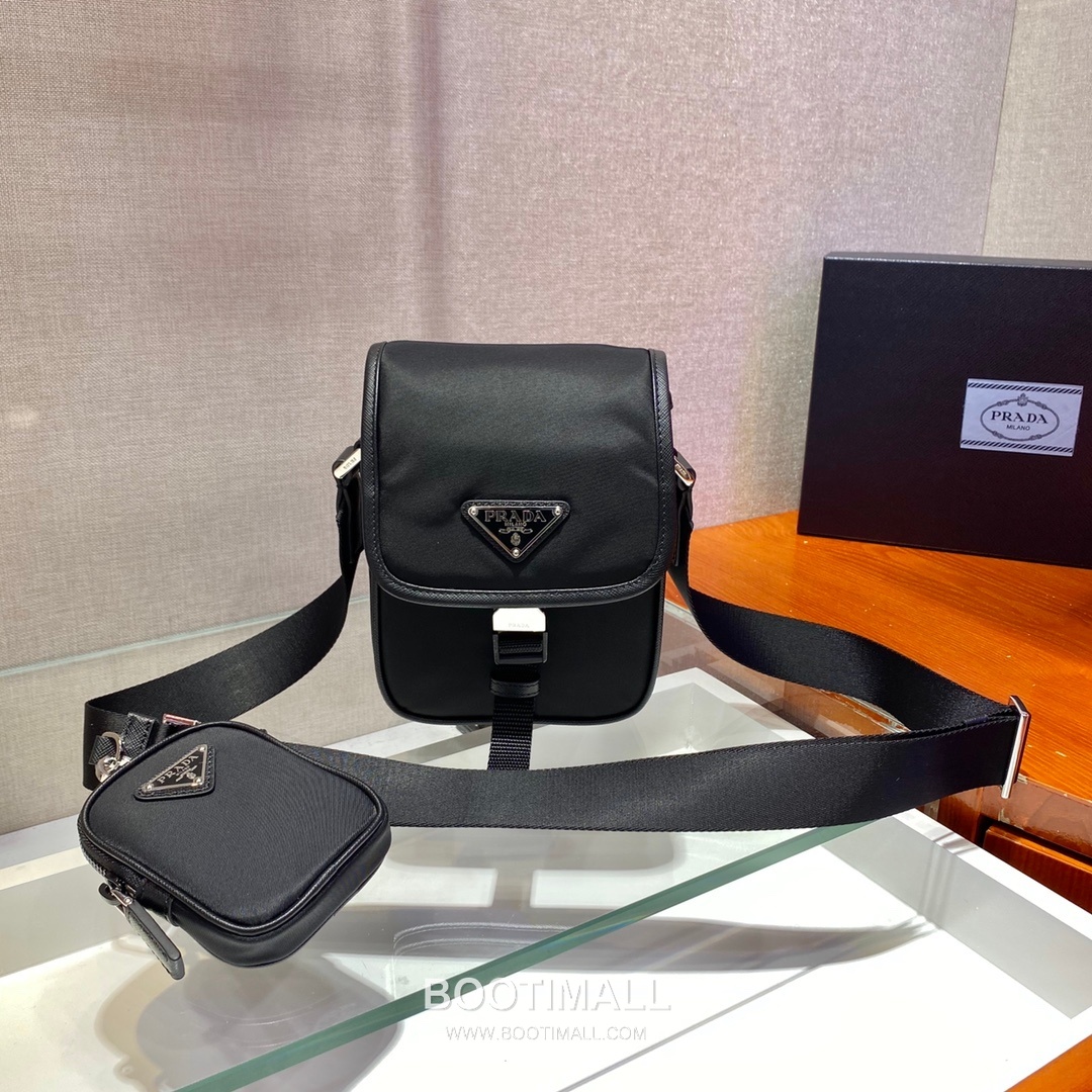 Prada Re-Nylon Crossbody Phone Bag with Saffiano Leather Flap 프라다 리나일론 사피아노 플랩 크로스바디 폰백 2VD043 14cm 3